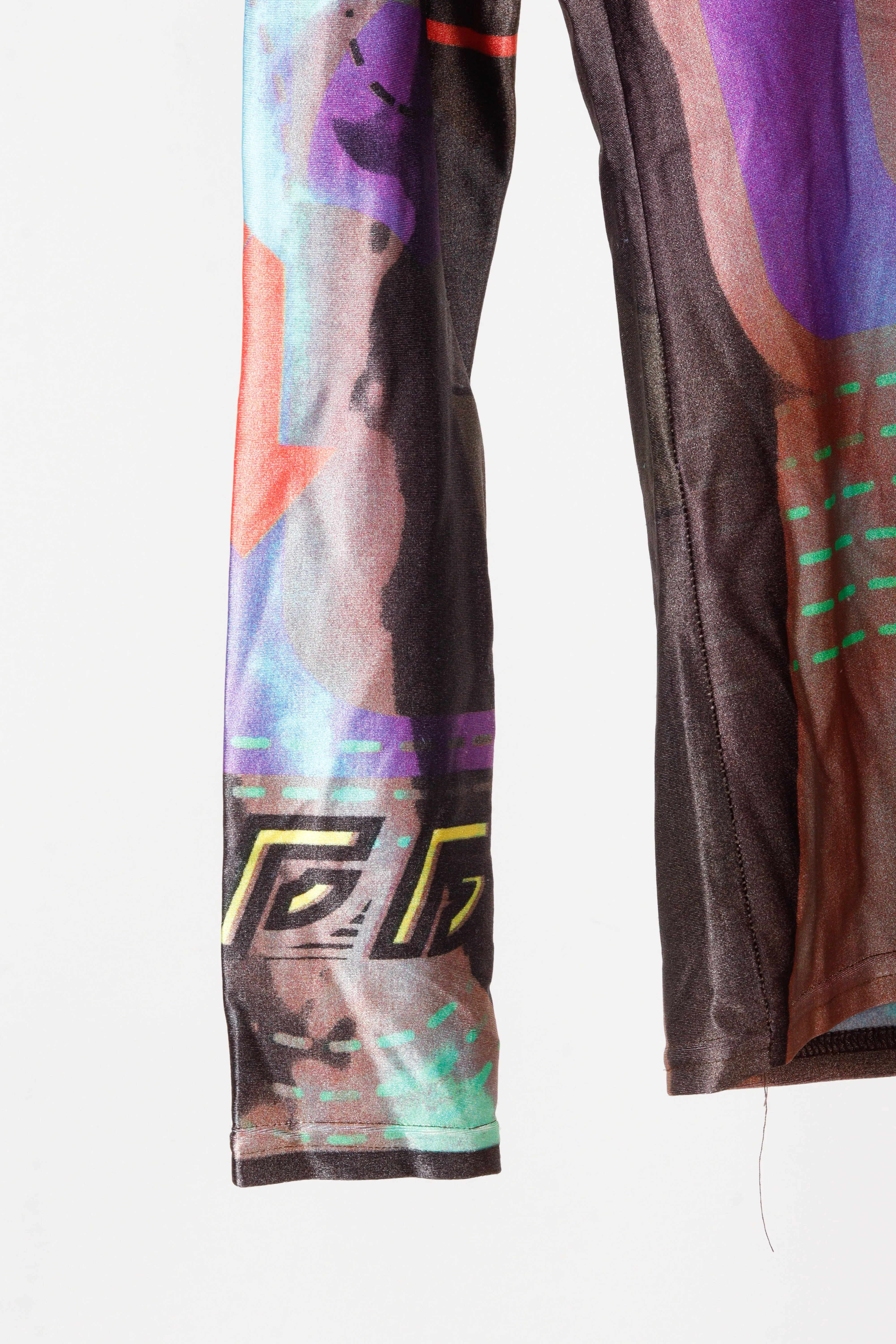 90's Jean Paul Gaultier 'Cyborg Illusion Print' L/S Top