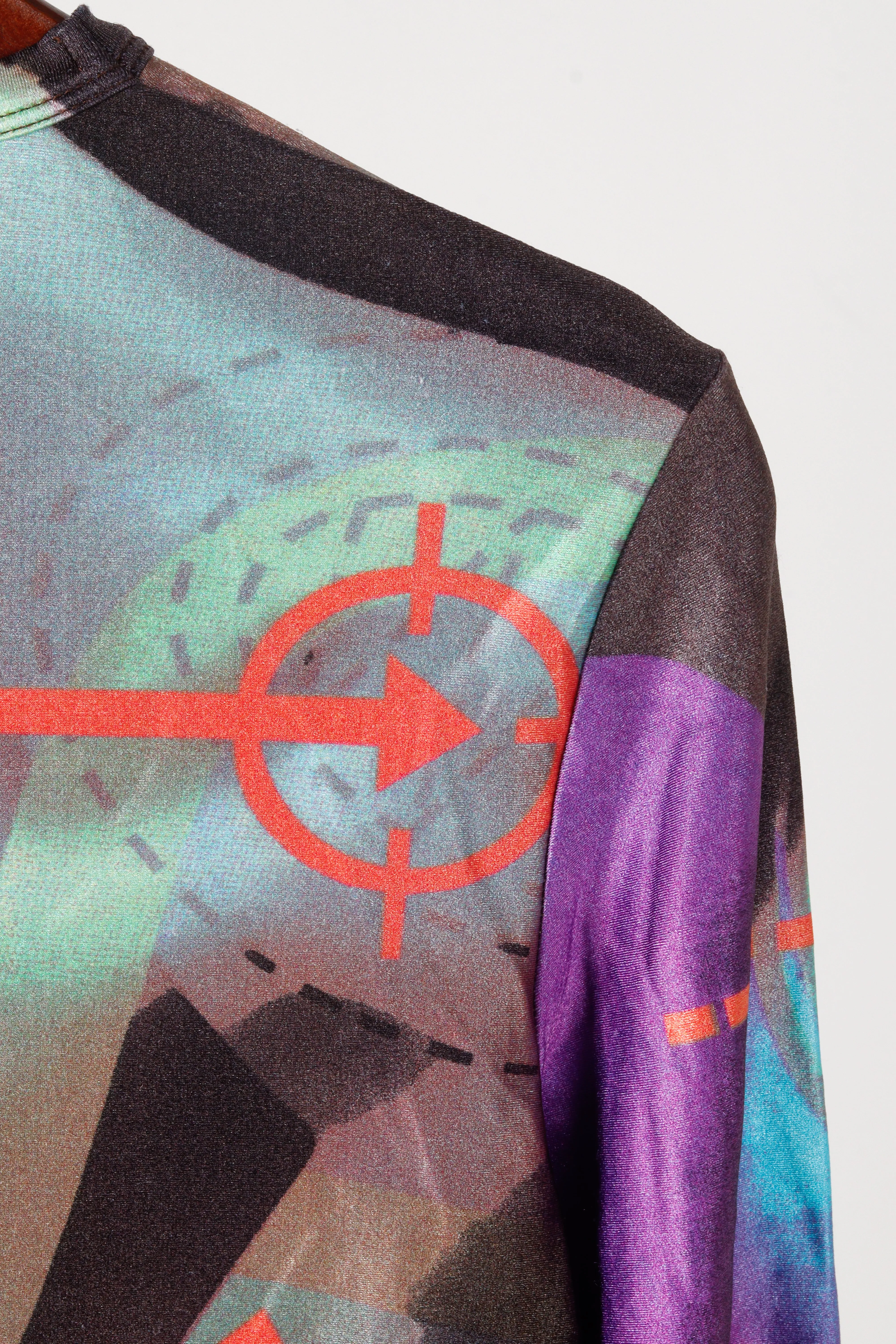 90's Jean Paul Gaultier 'Cyborg Illusion Print' L/S Top