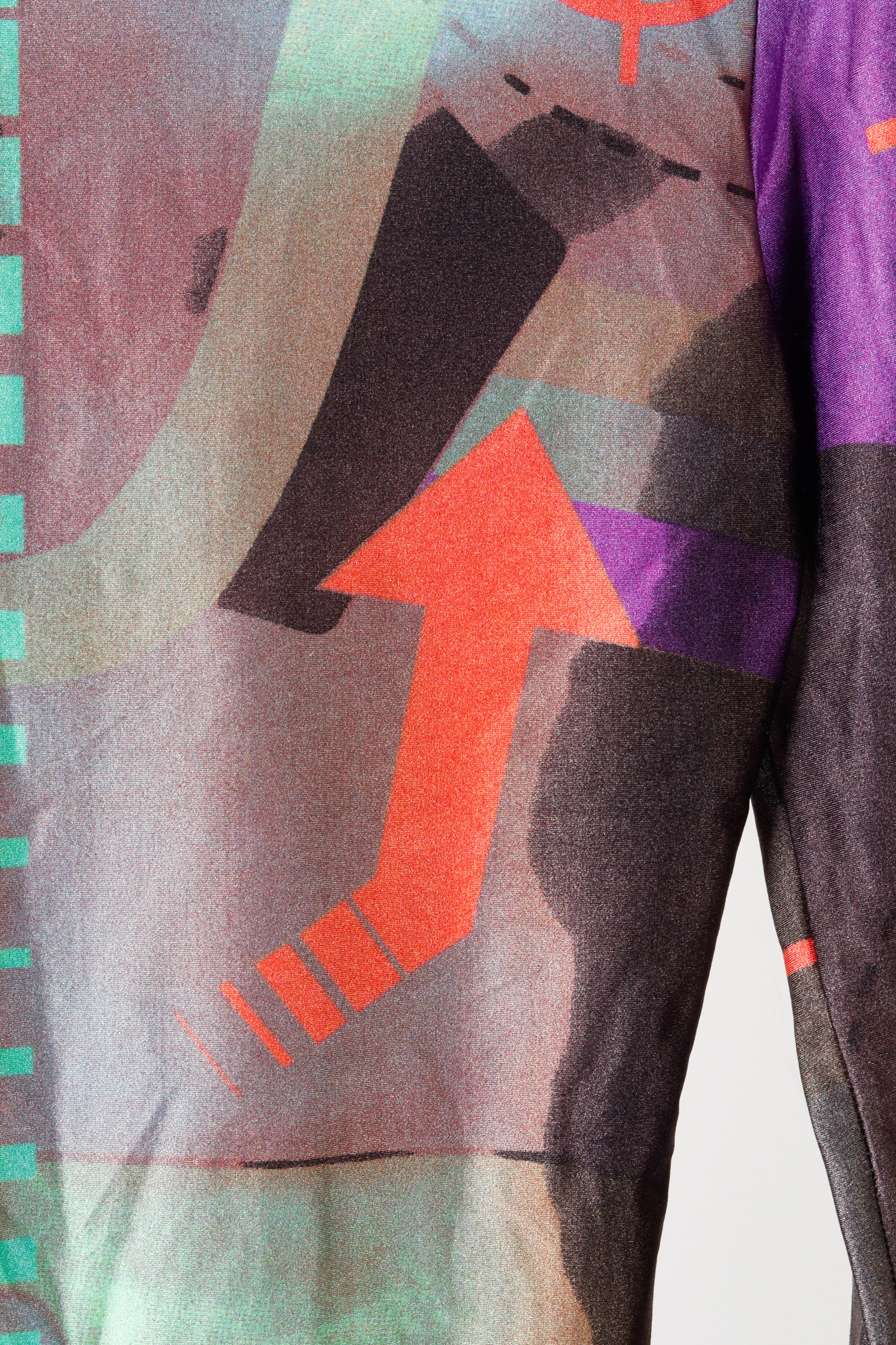 90's Jean Paul Gaultier 'Cyborg Illusion Print' L/S Top