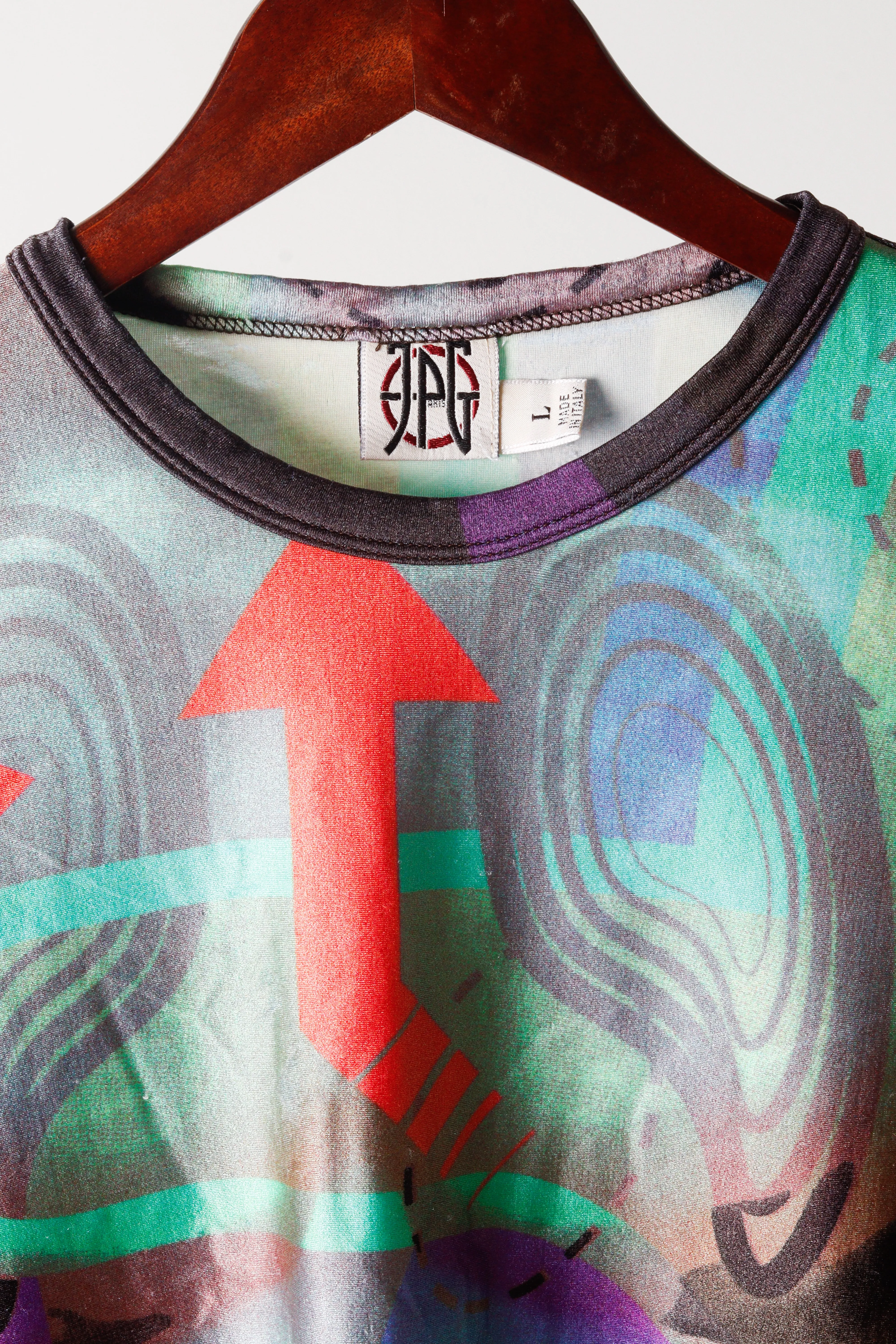 90's Jean Paul Gaultier 'Cyborg Illusion Print' L/S Top