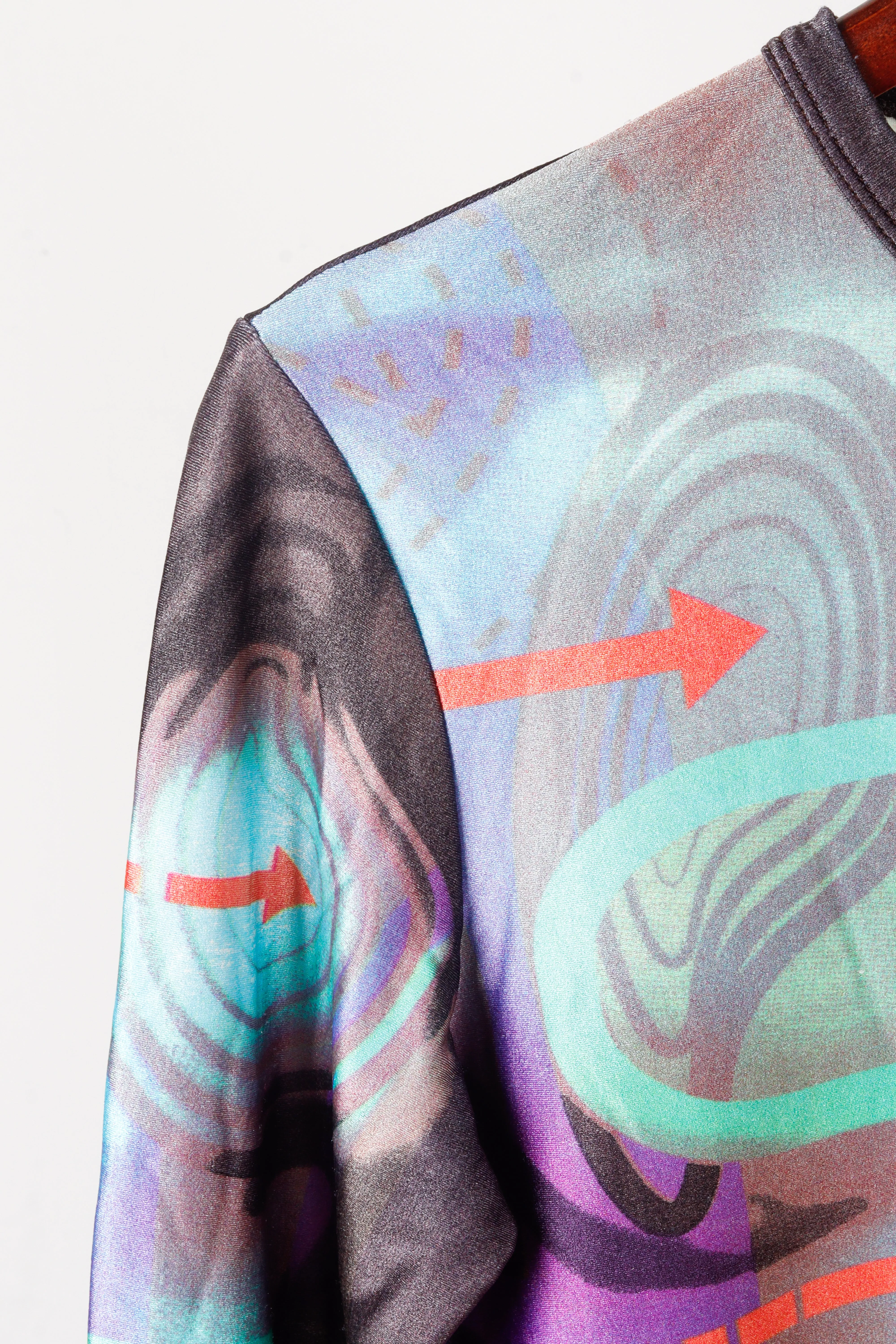 90's Jean Paul Gaultier 'Cyborg Illusion Print' L/S Top