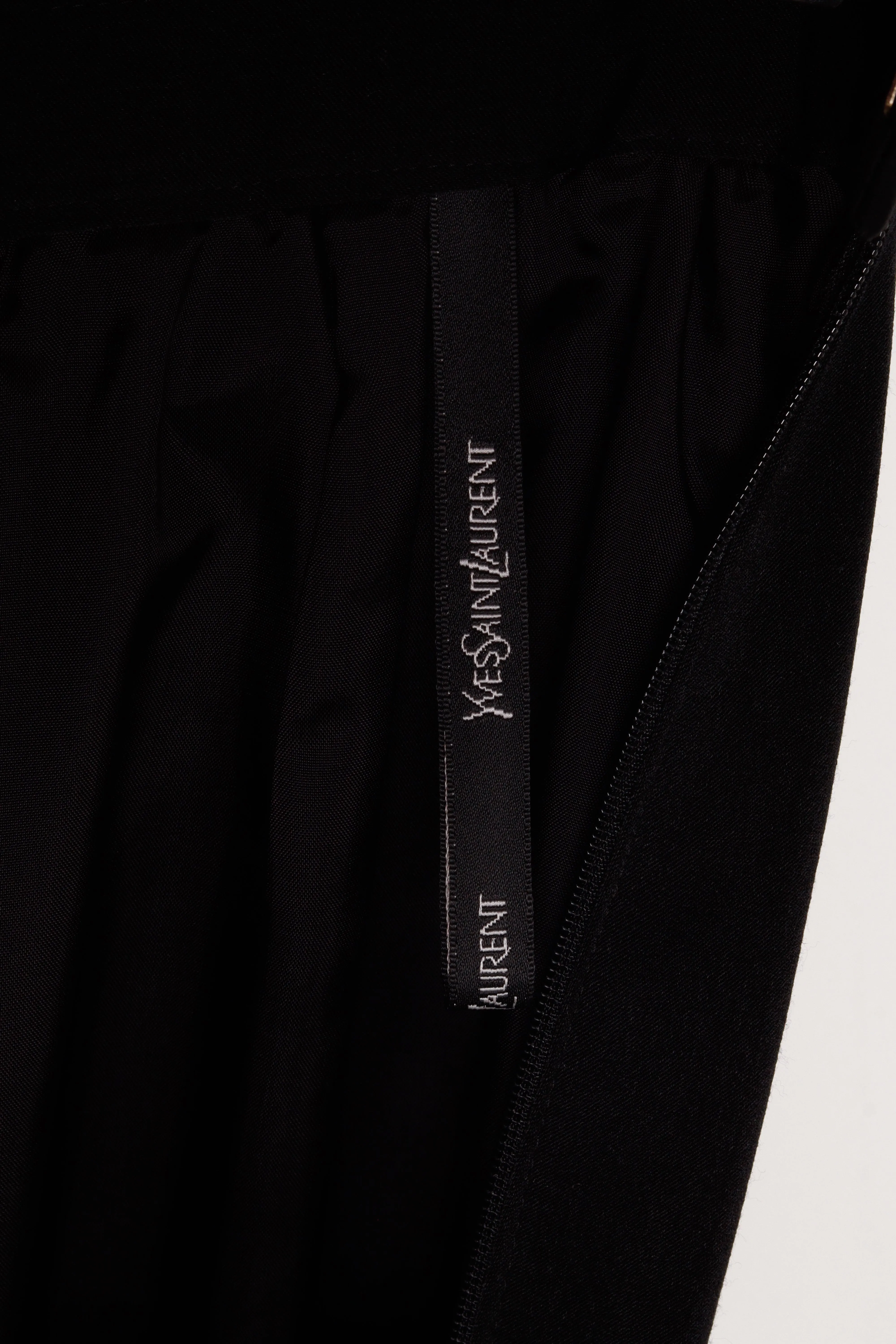 90's Yves Saint Laurent 'A Line' Skirt Black