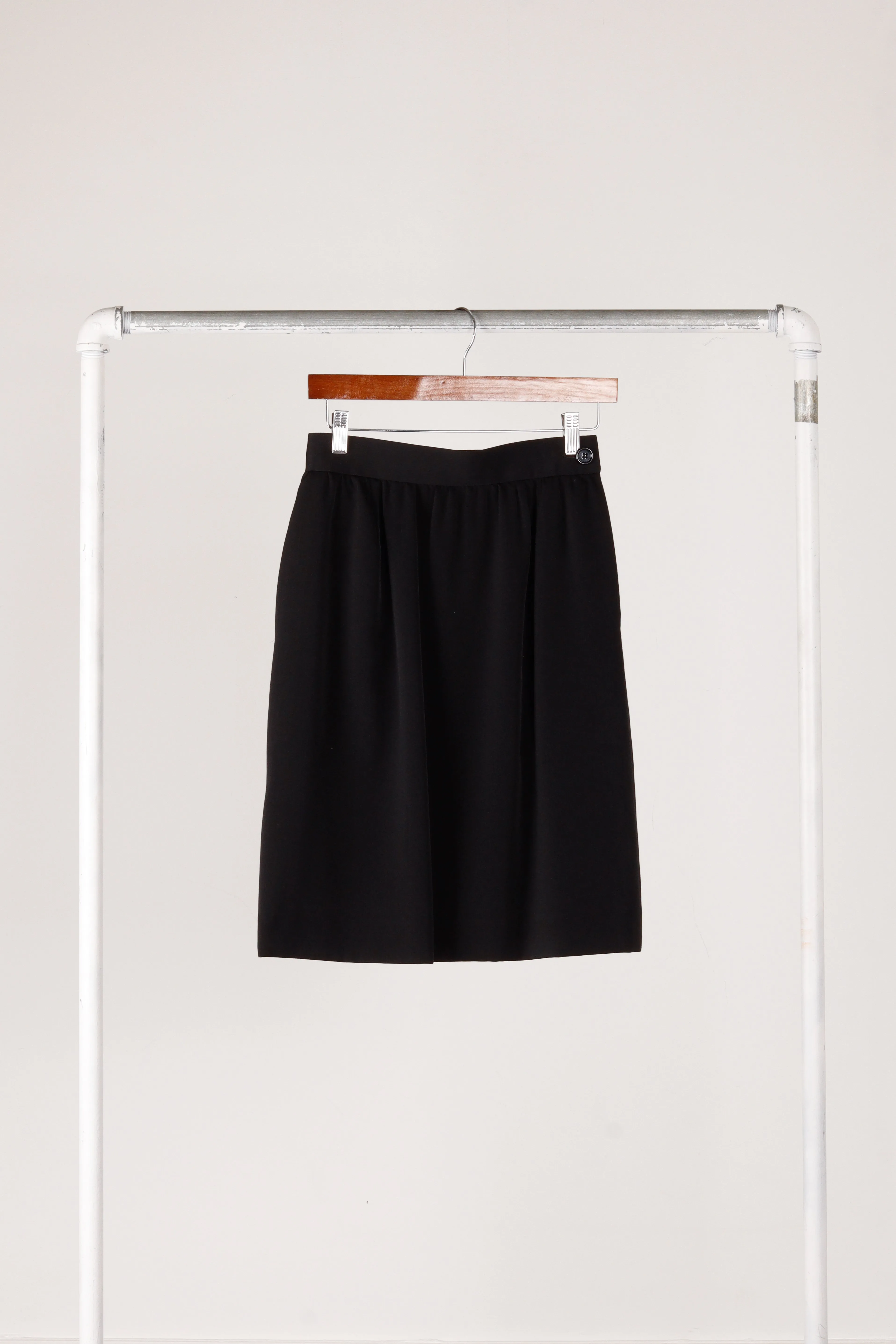 90's Yves Saint Laurent 'A Line' Skirt Black