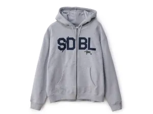 Applique Zip Thru Hooded Fleece - Grey Heather