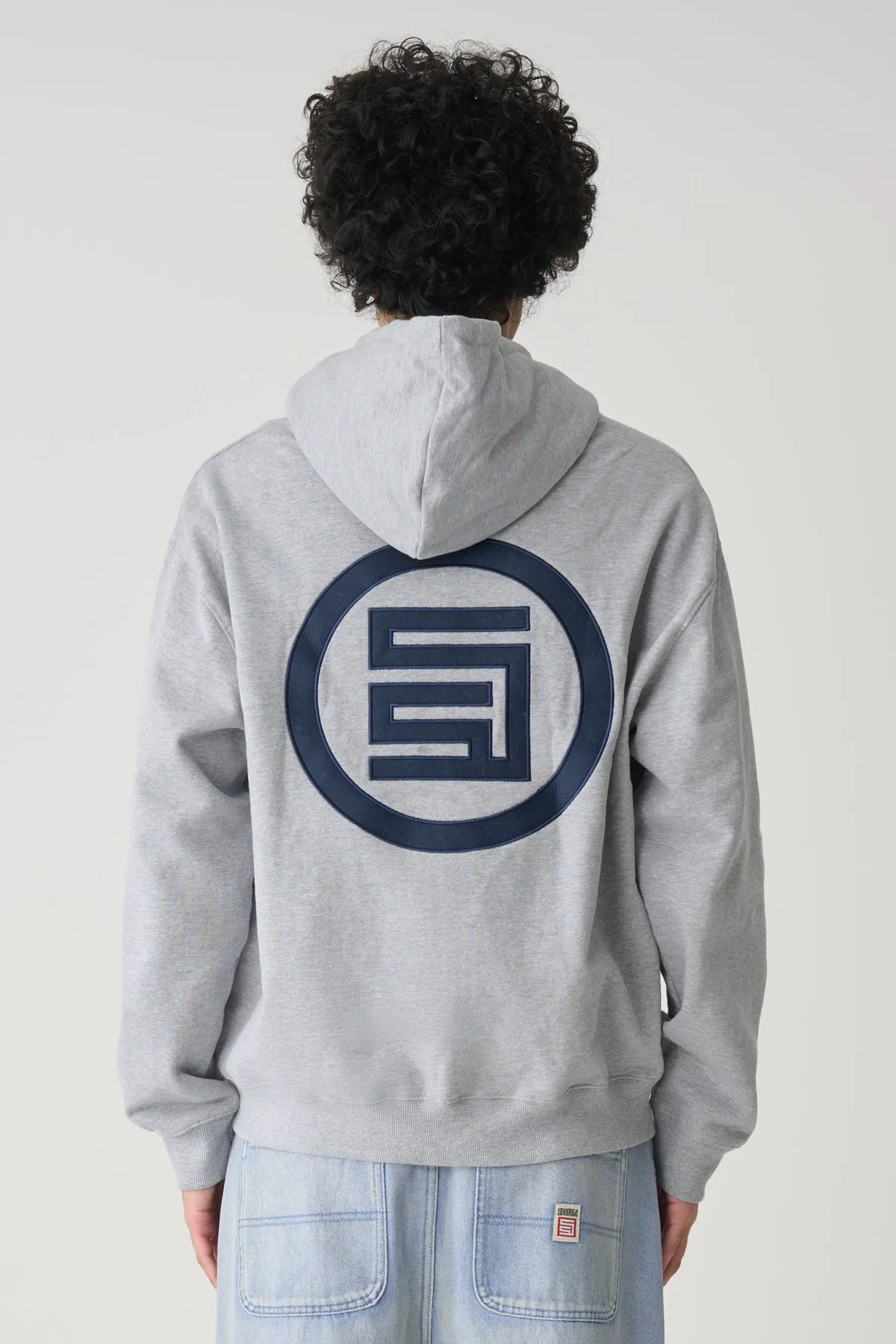 Applique Zip Thru Hooded Fleece - Grey Heather