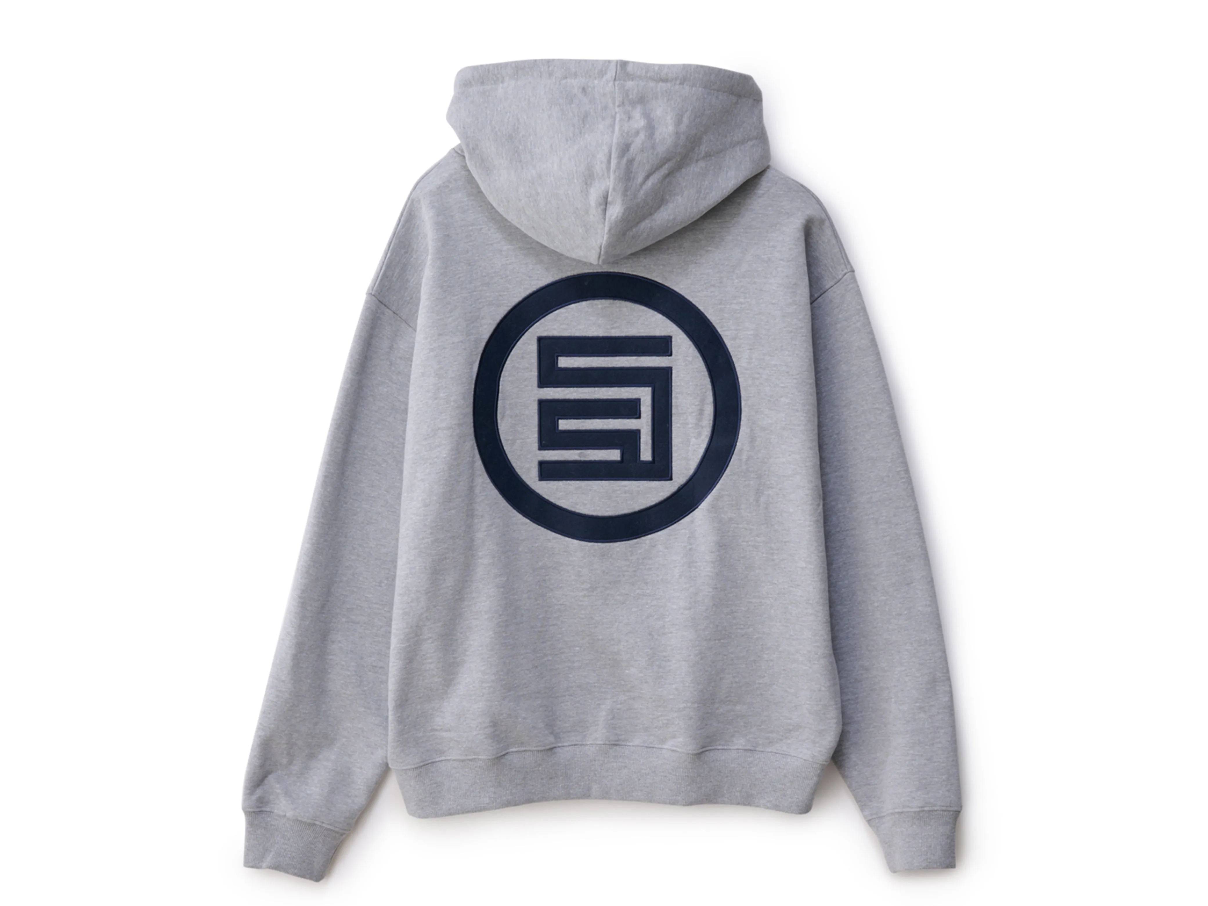 Applique Zip Thru Hooded Fleece - Grey Heather