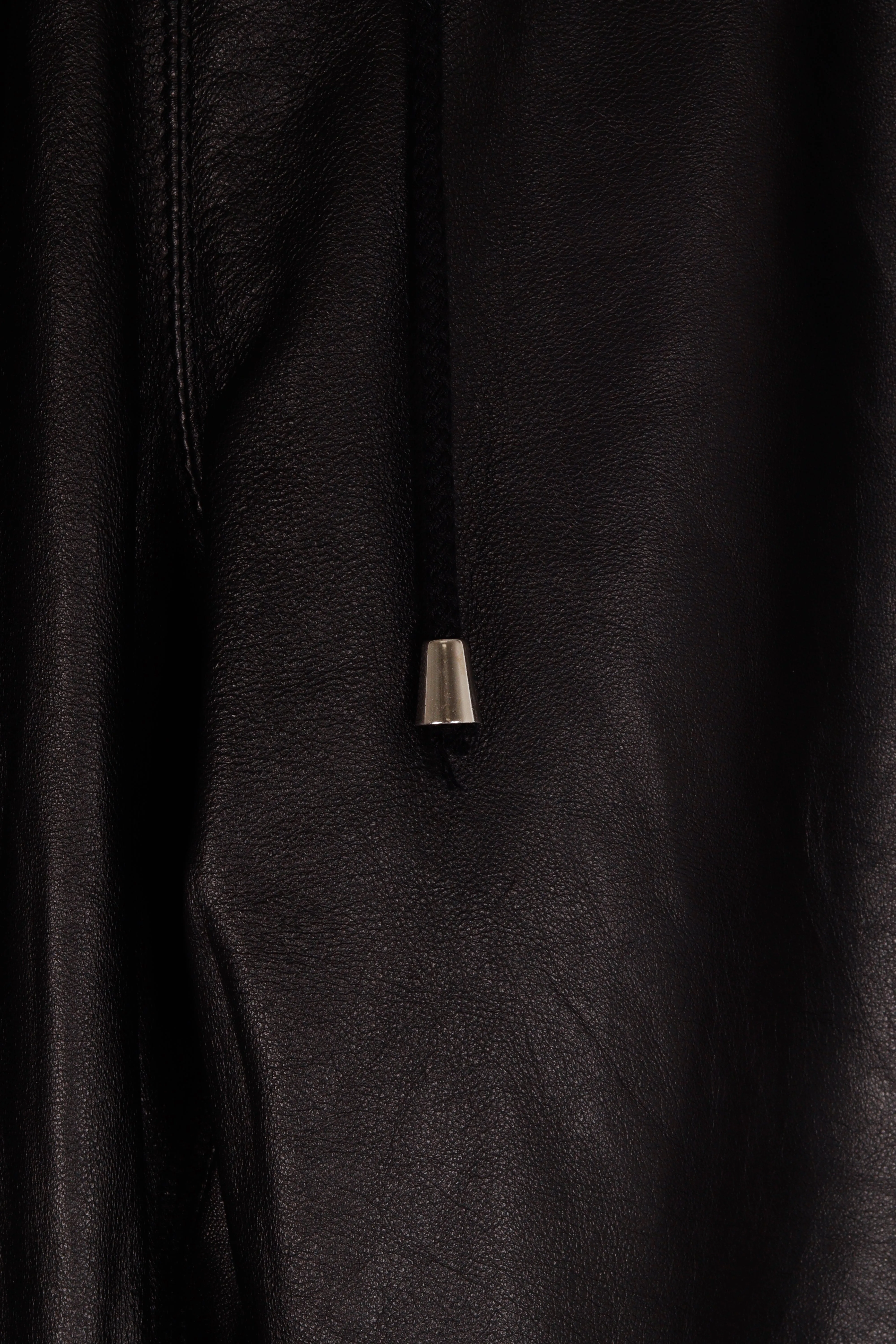 Balmain 'Leather Zipper Cuff Lounge Pants Black
