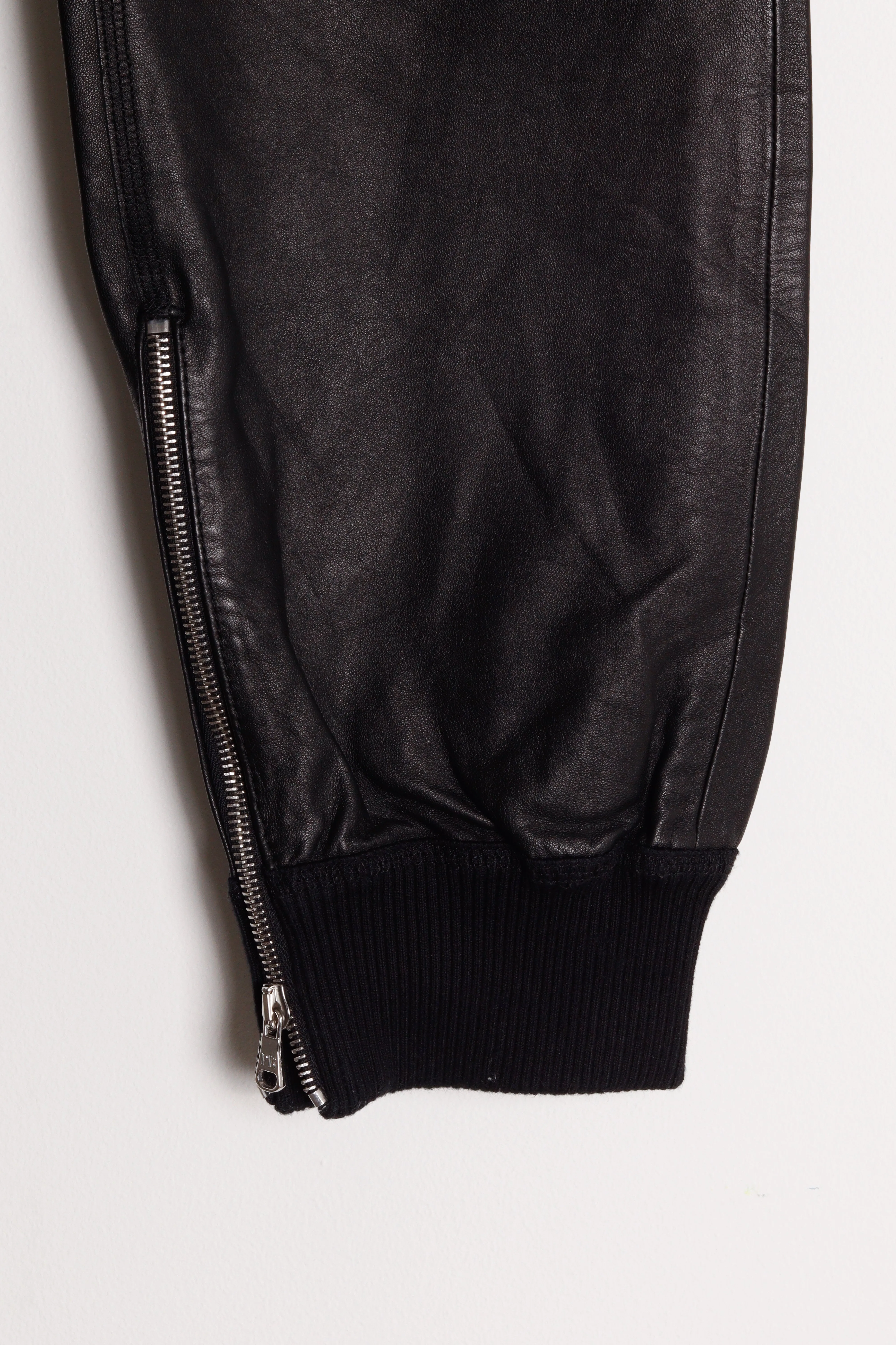 Balmain 'Leather Zipper Cuff Lounge Pants Black