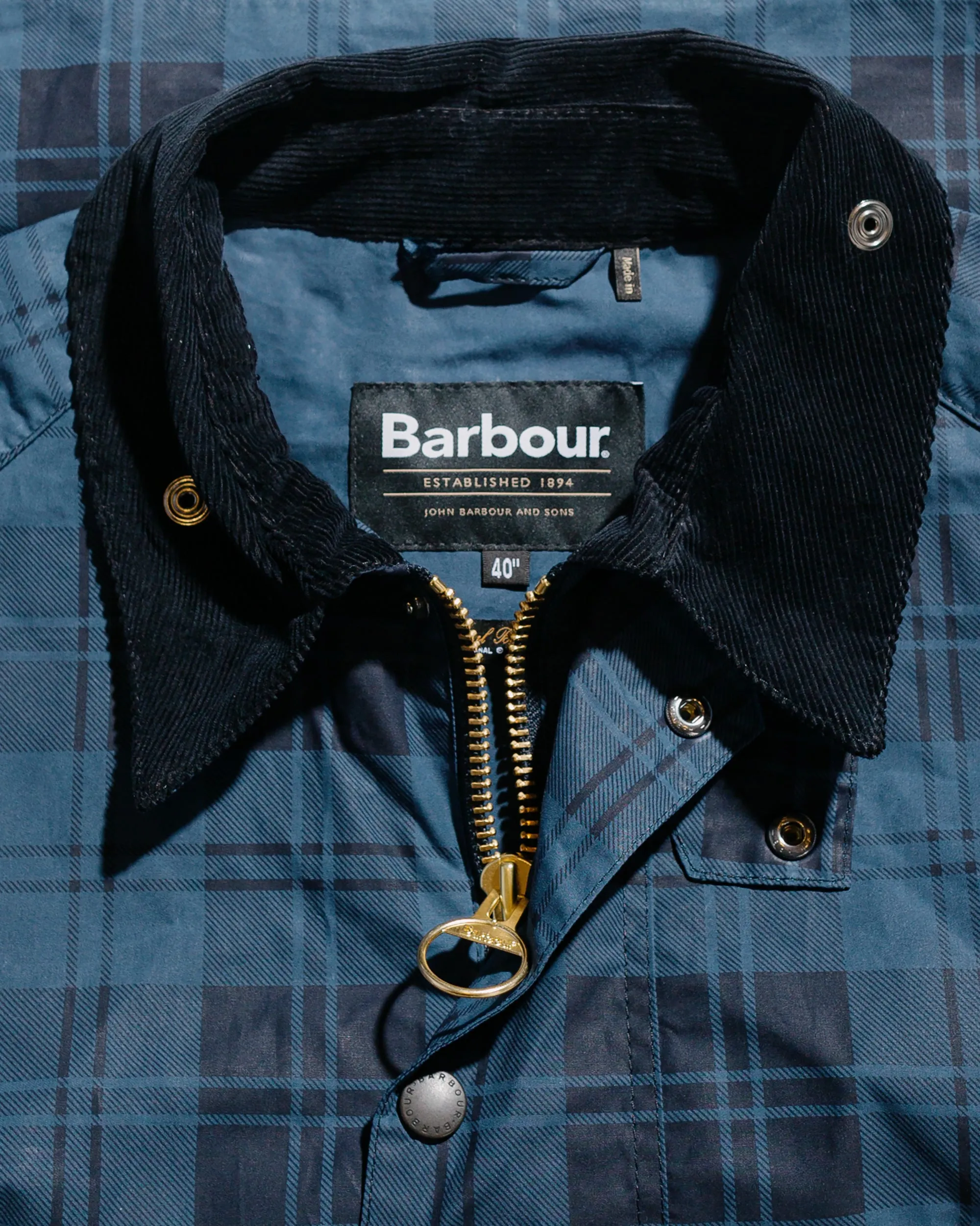 Barbour Transport Check Casual Jacket Navy Check