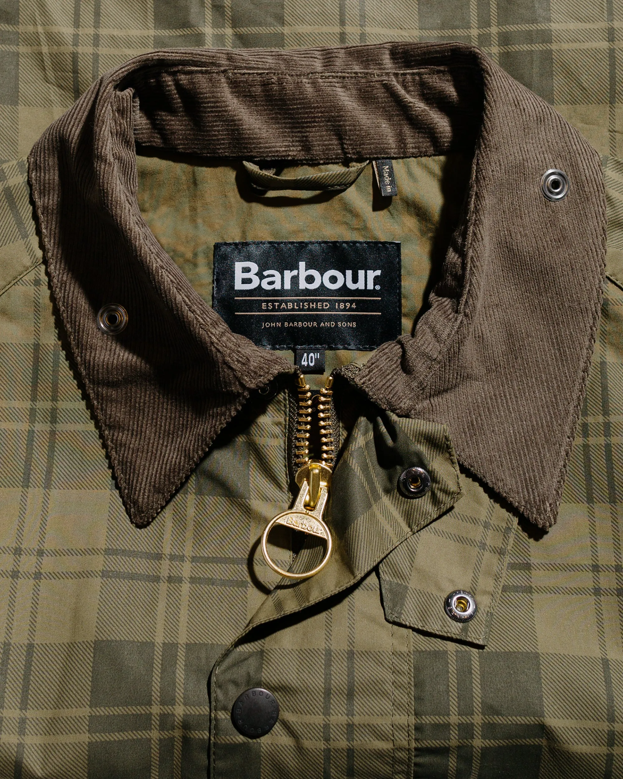 Barbour Transport Check Casual Jacket Olive Check