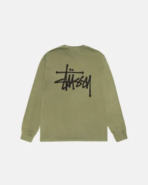 Basic Stussy LS Tee Pigment Dyed - Olive