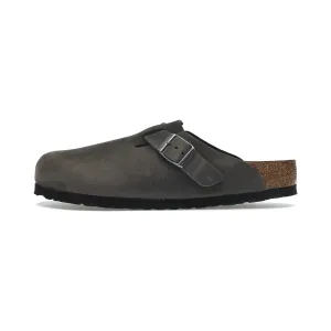 Birkenstock Boston Soft Footbed Oiled Leather Iron Grey