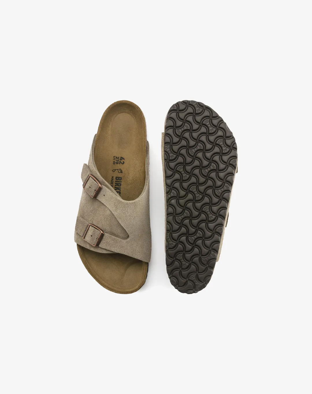 Birkenstock Zrich Suede Leather Sandal Grey