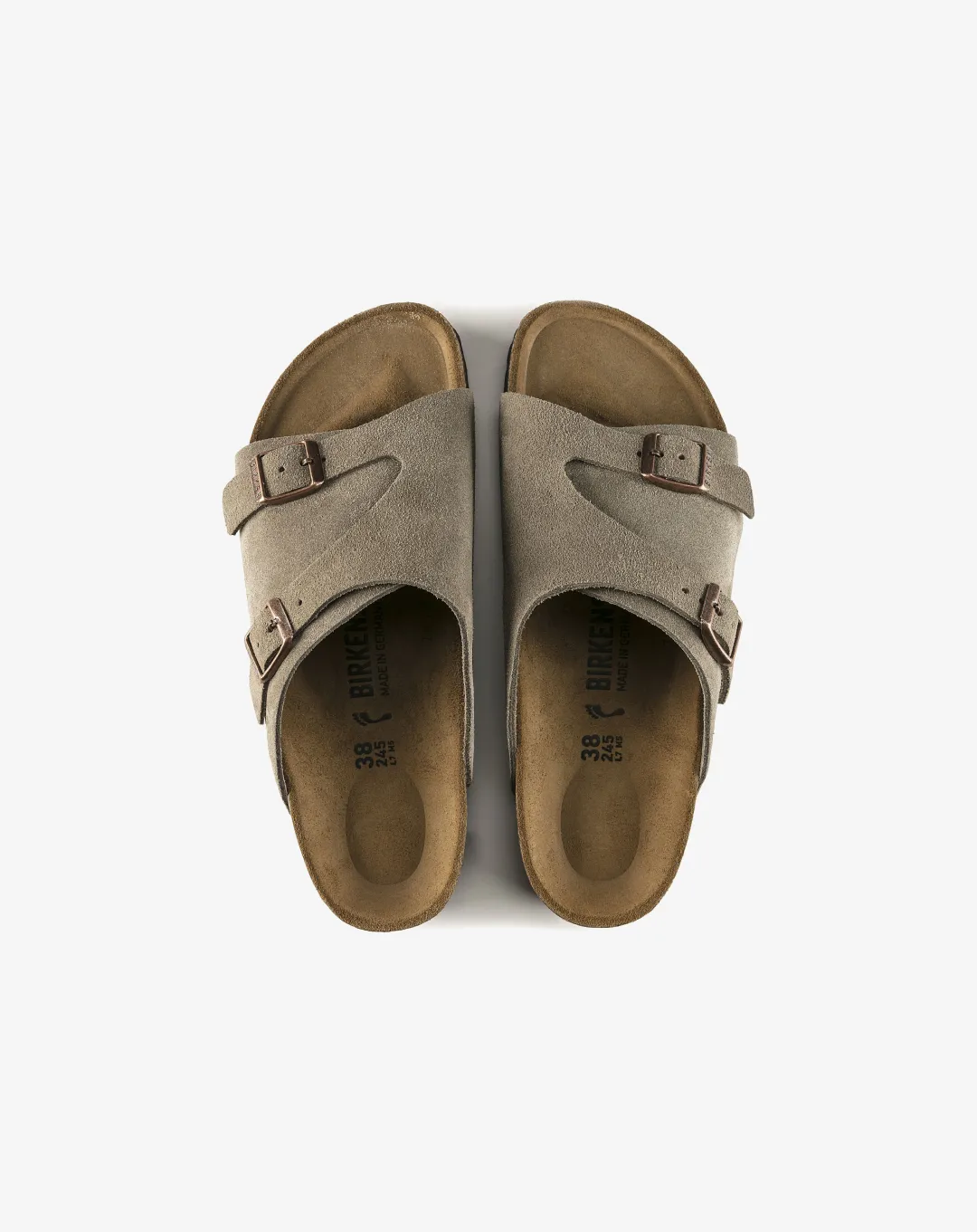 Birkenstock Zrich Suede Leather Sandal Grey