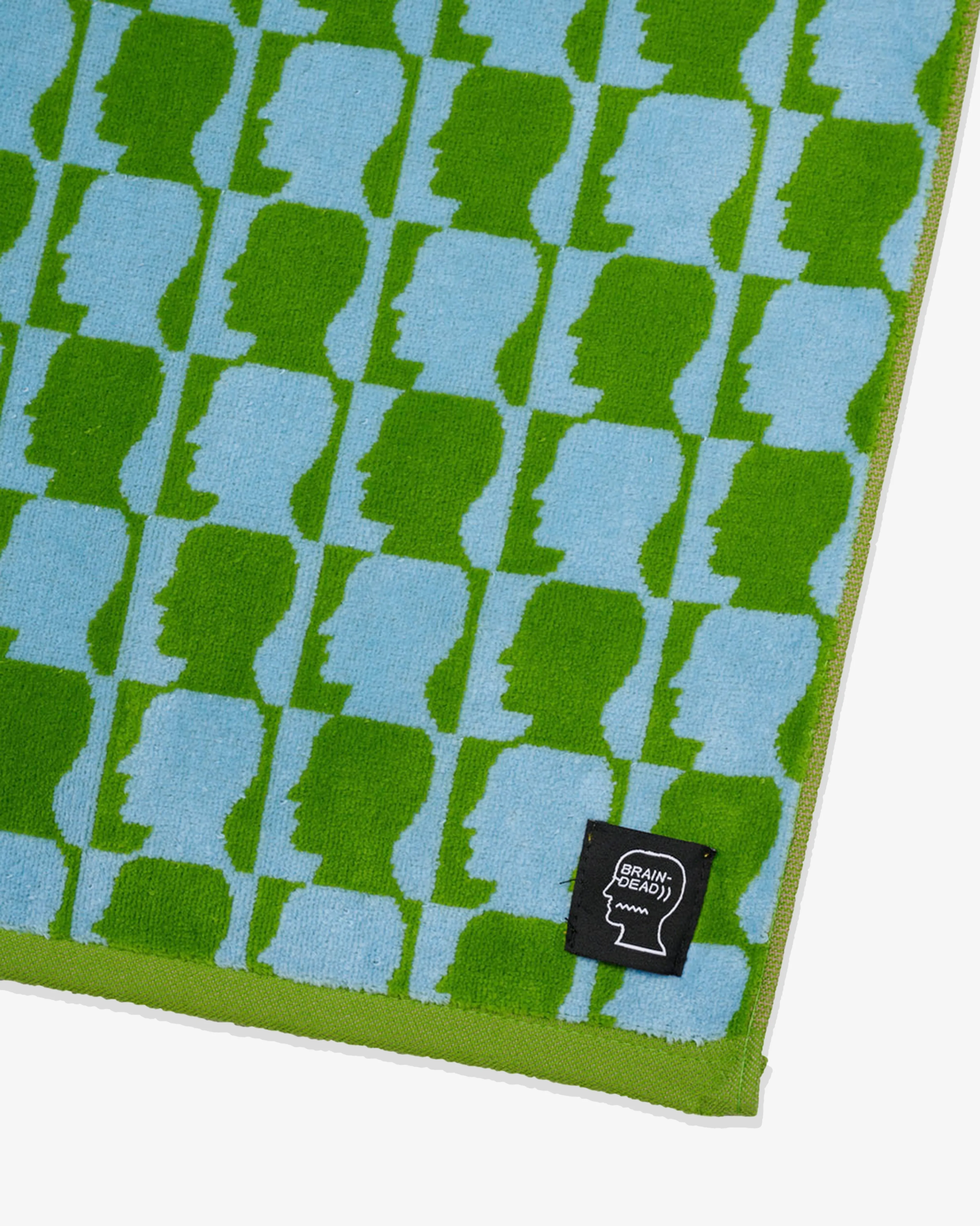 Brain Dead - Checkered Logohead Bath Towel - (Green)
