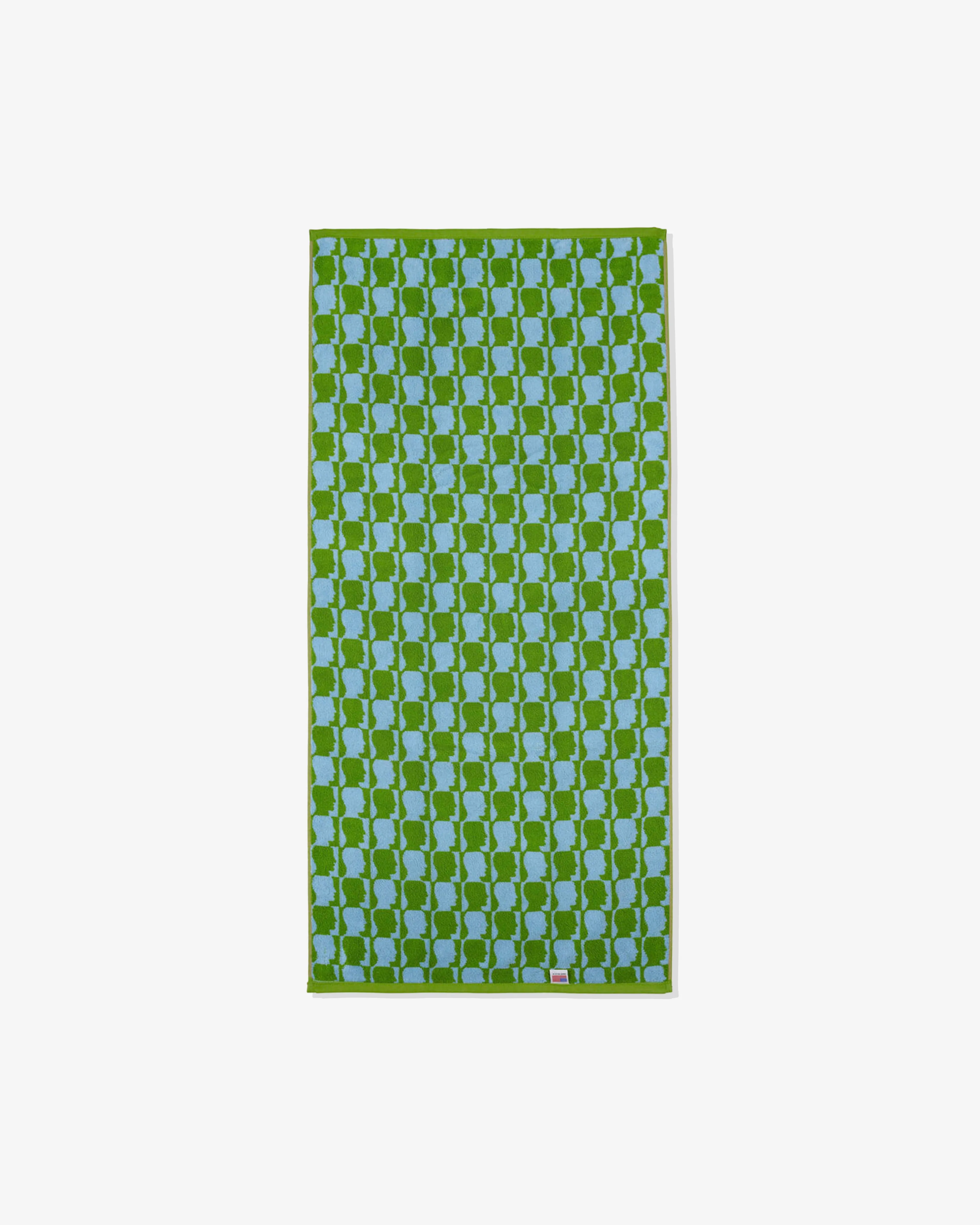 Brain Dead - Checkered Logohead Bath Towel - (Green)