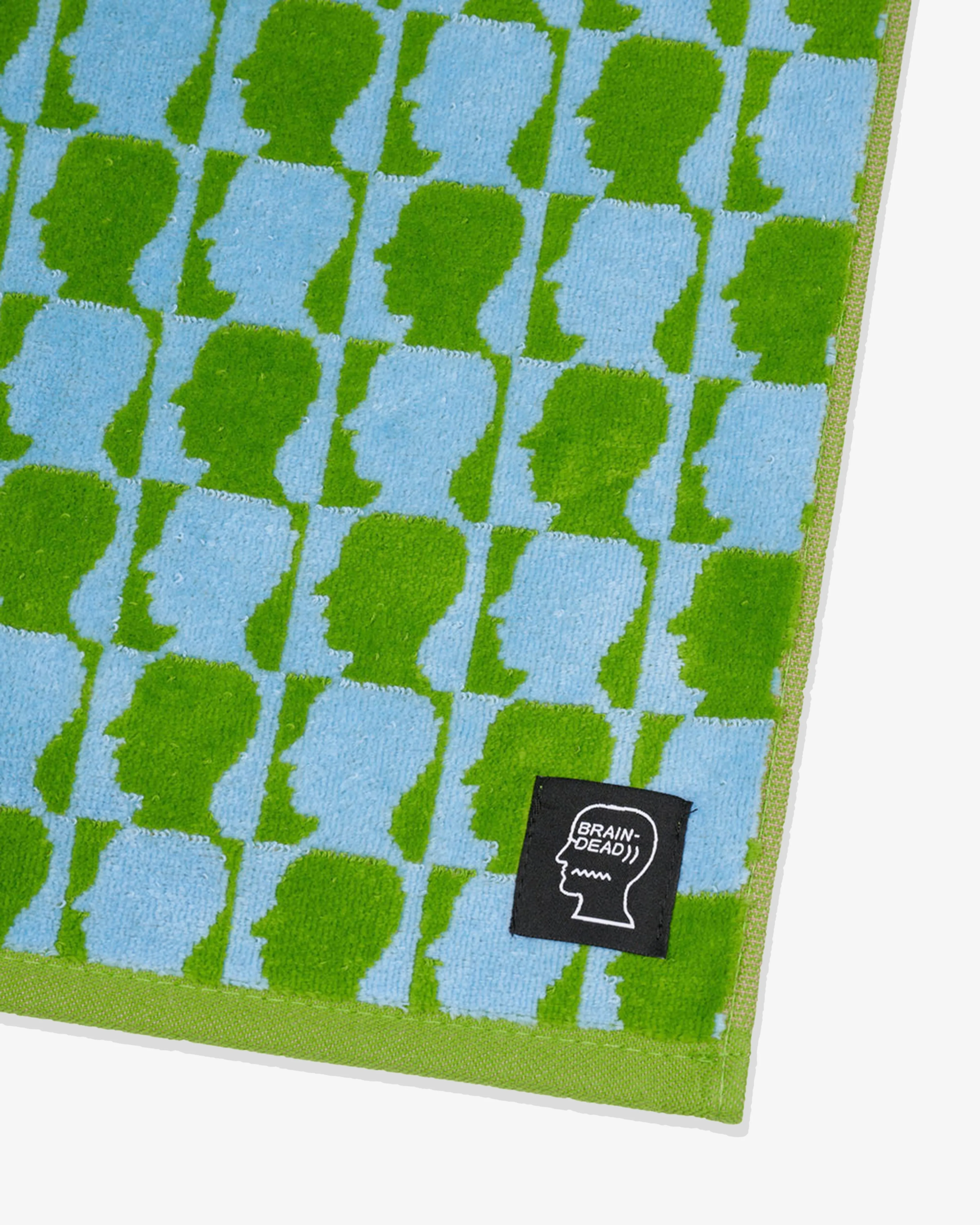 Brain Dead - Men's Checkered Logohead Hand Towel - (Green)