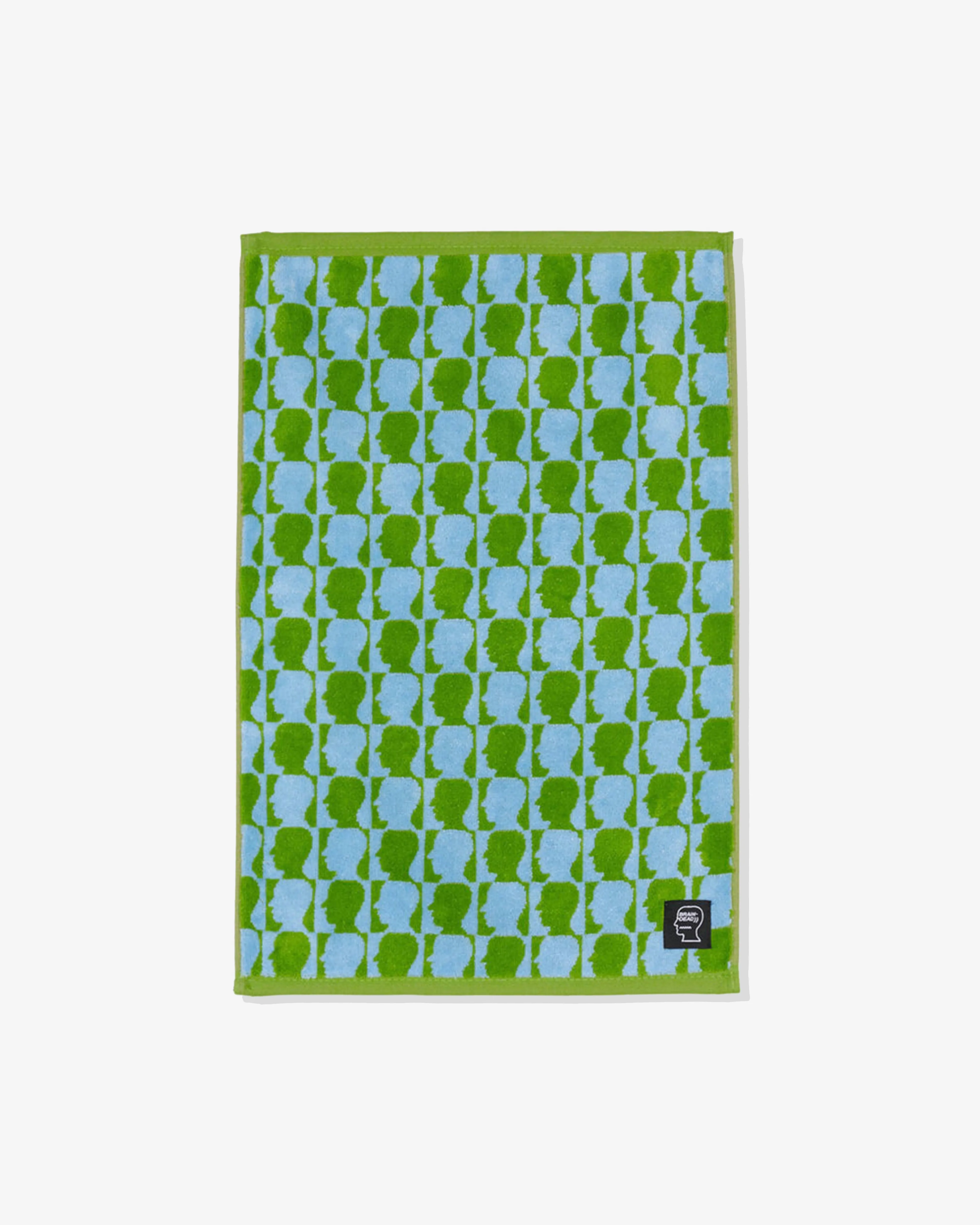 Brain Dead - Men's Checkered Logohead Hand Towel - (Green)