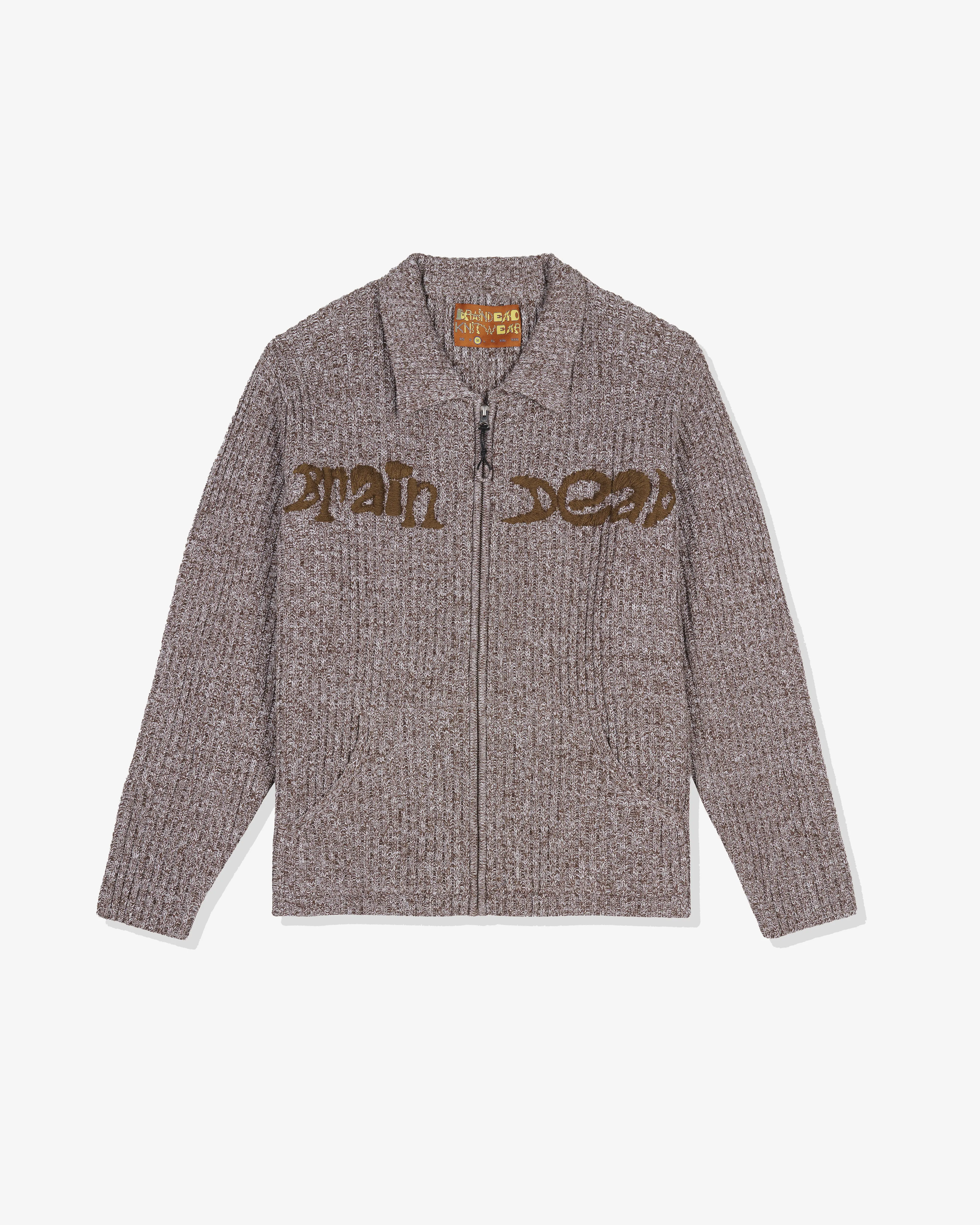 Brain Dead - Men's Rib Knit Cardigan - (Brown/Multi)