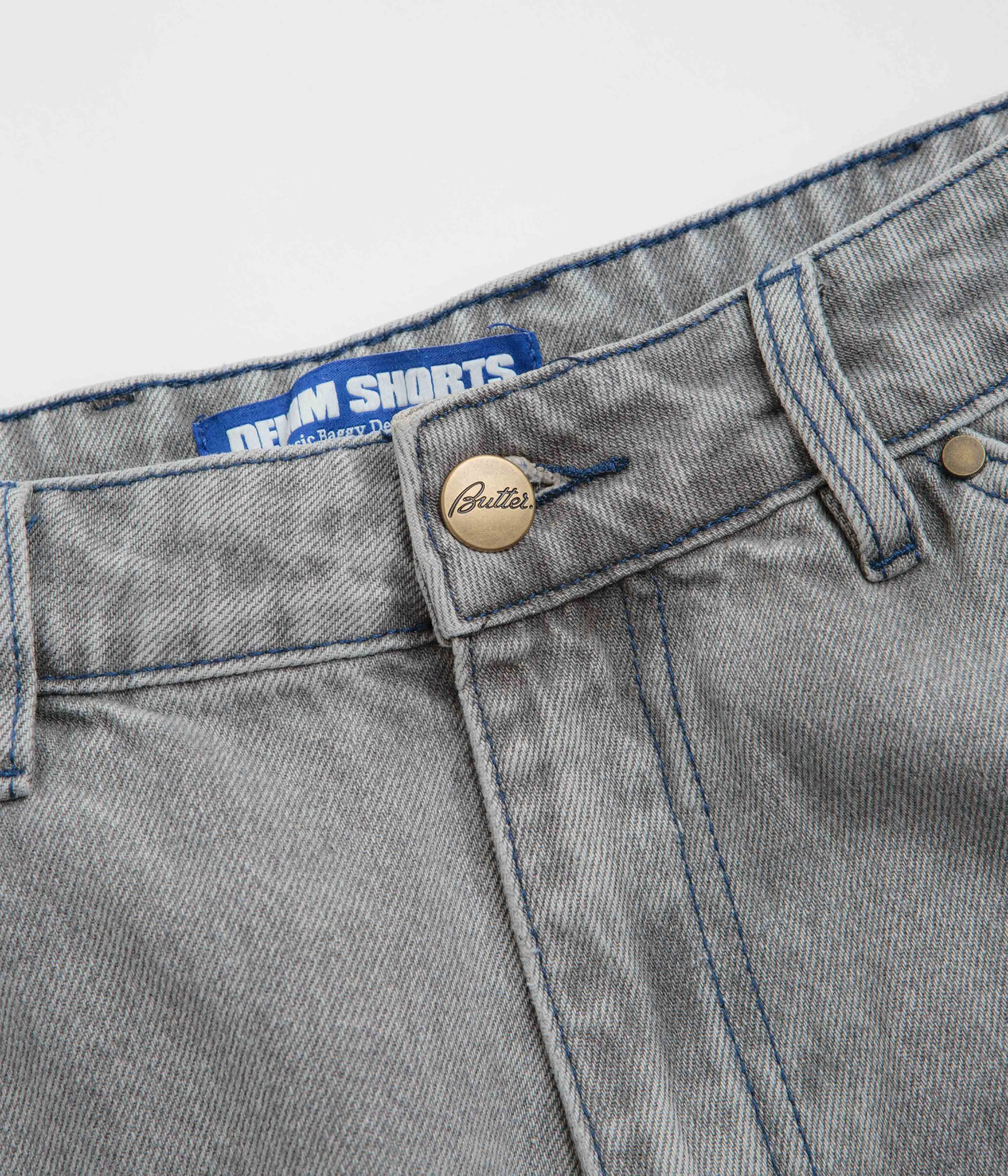 Butter Goods Encounter Denim Shorts - Washed Soft Grey