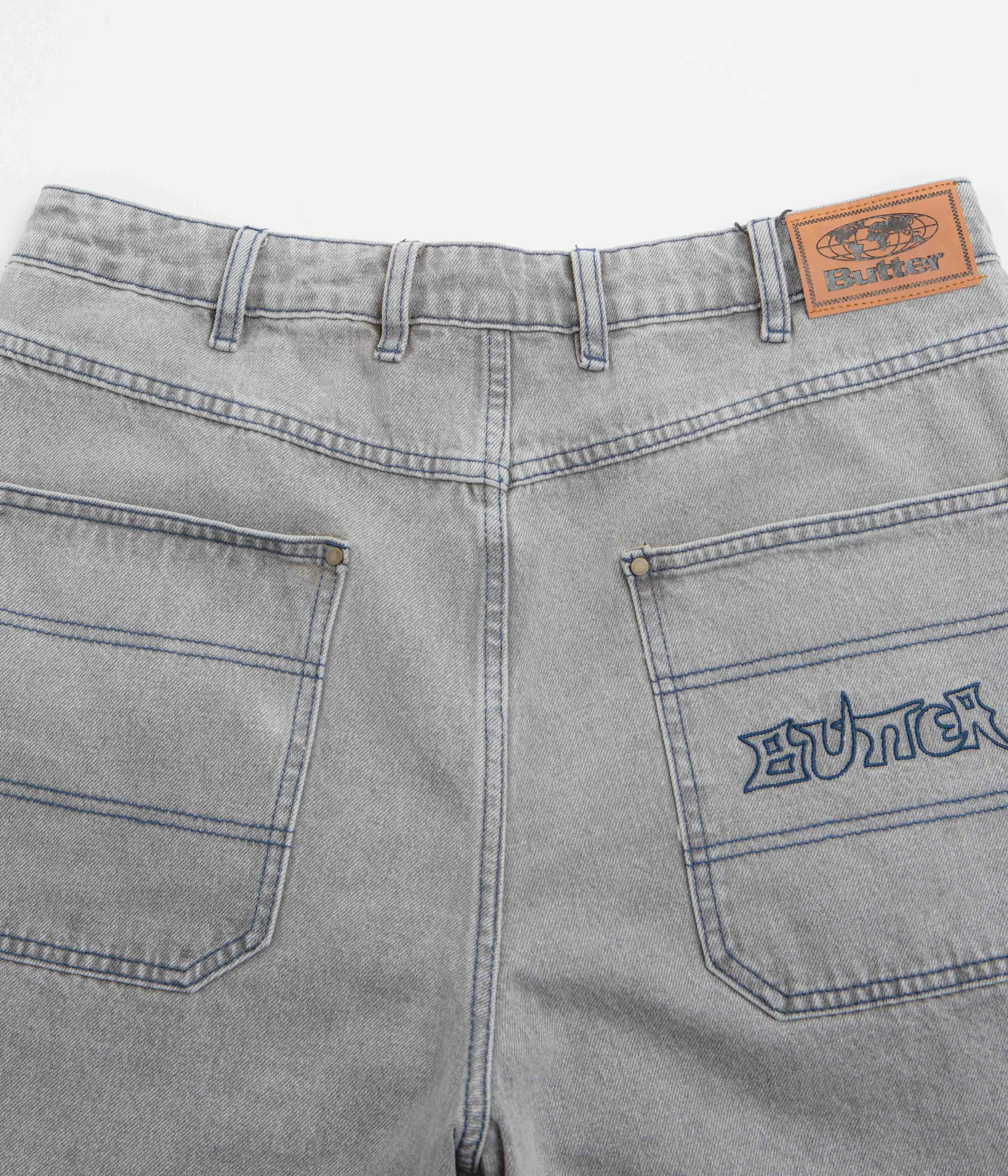 Butter Goods Encounter Denim Shorts - Washed Soft Grey
