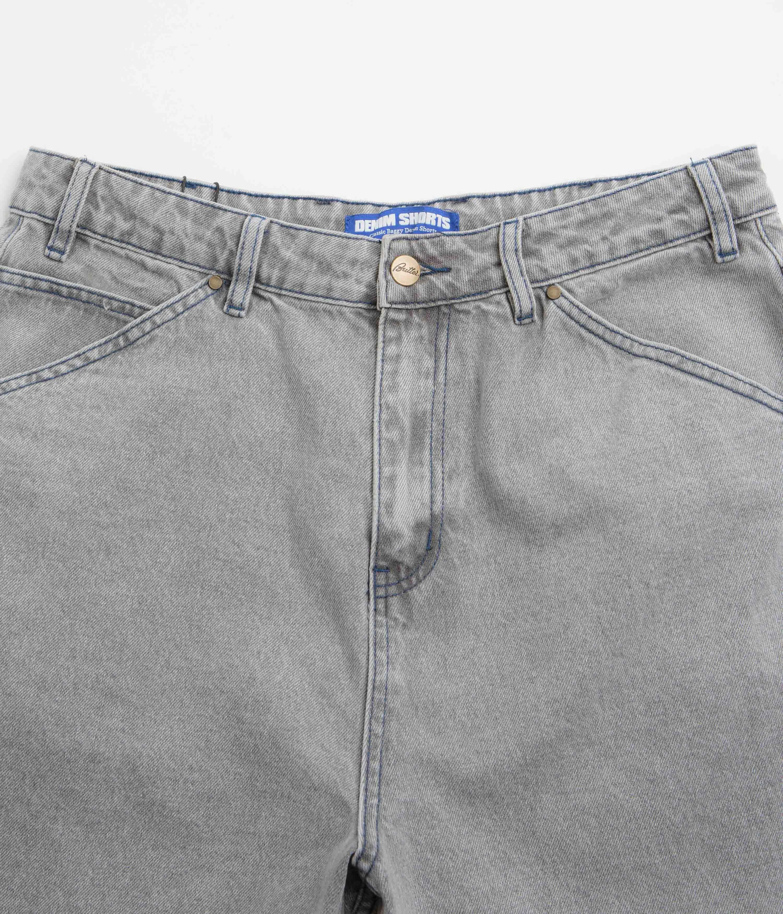 Butter Goods Encounter Denim Shorts - Washed Soft Grey