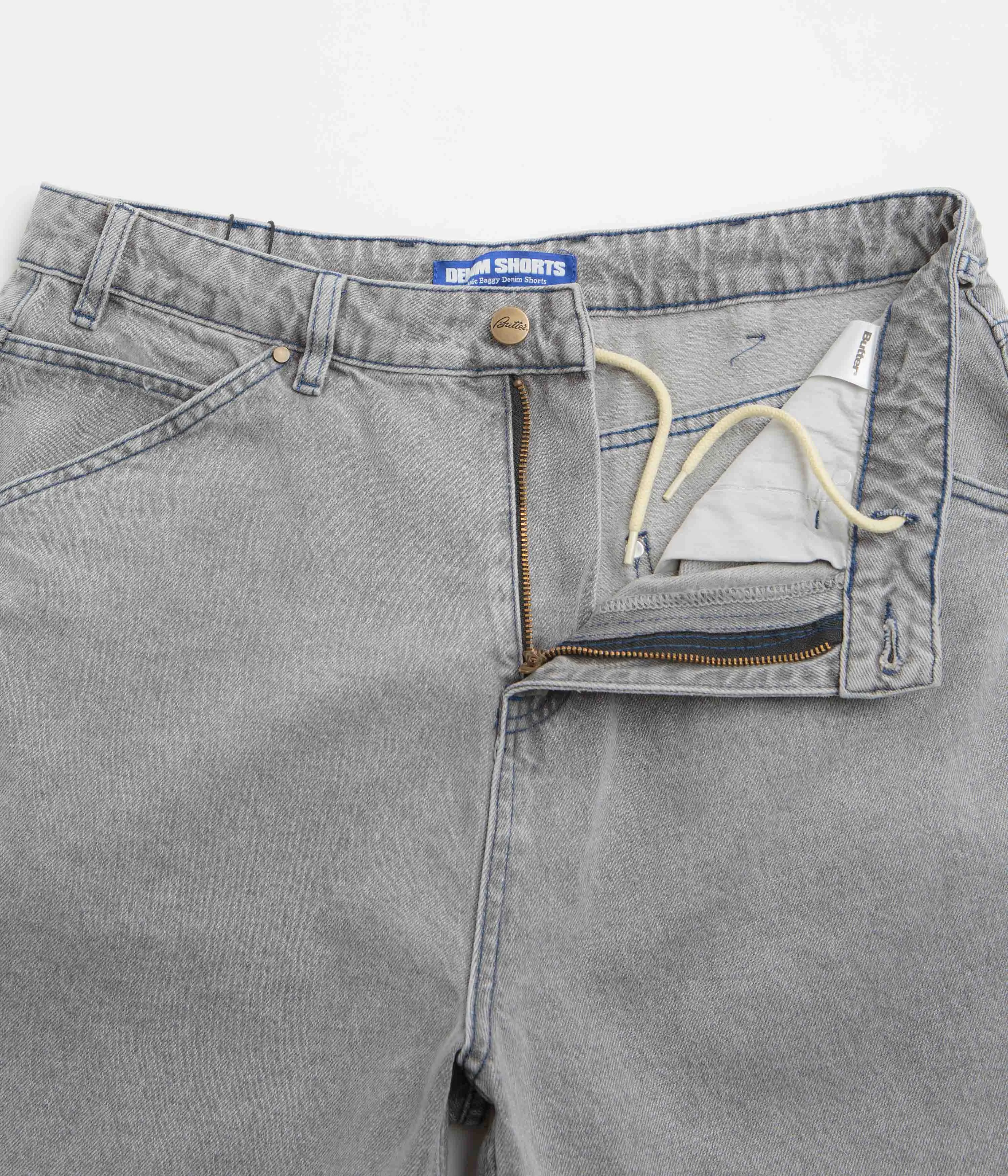 Butter Goods Encounter Denim Shorts - Washed Soft Grey
