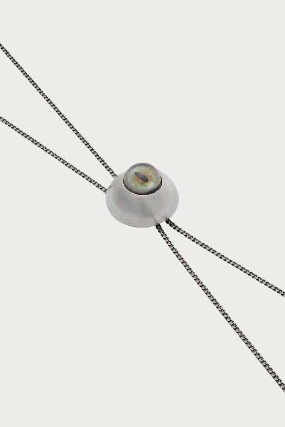 Cat Eye Rattle Bolo Tie - Glacier