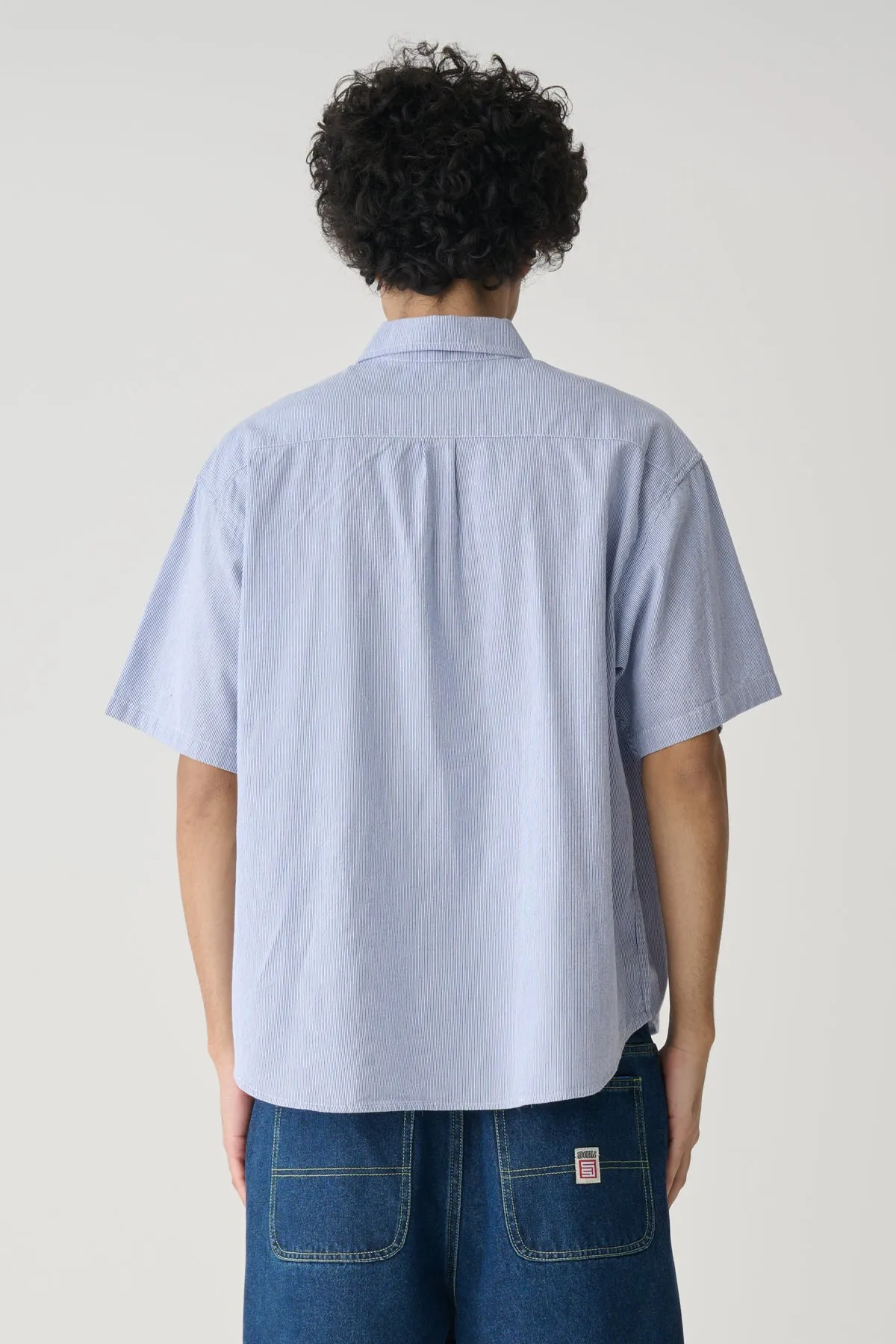 Classic Oxford Short Sleeve Shirt - Navy Stripe