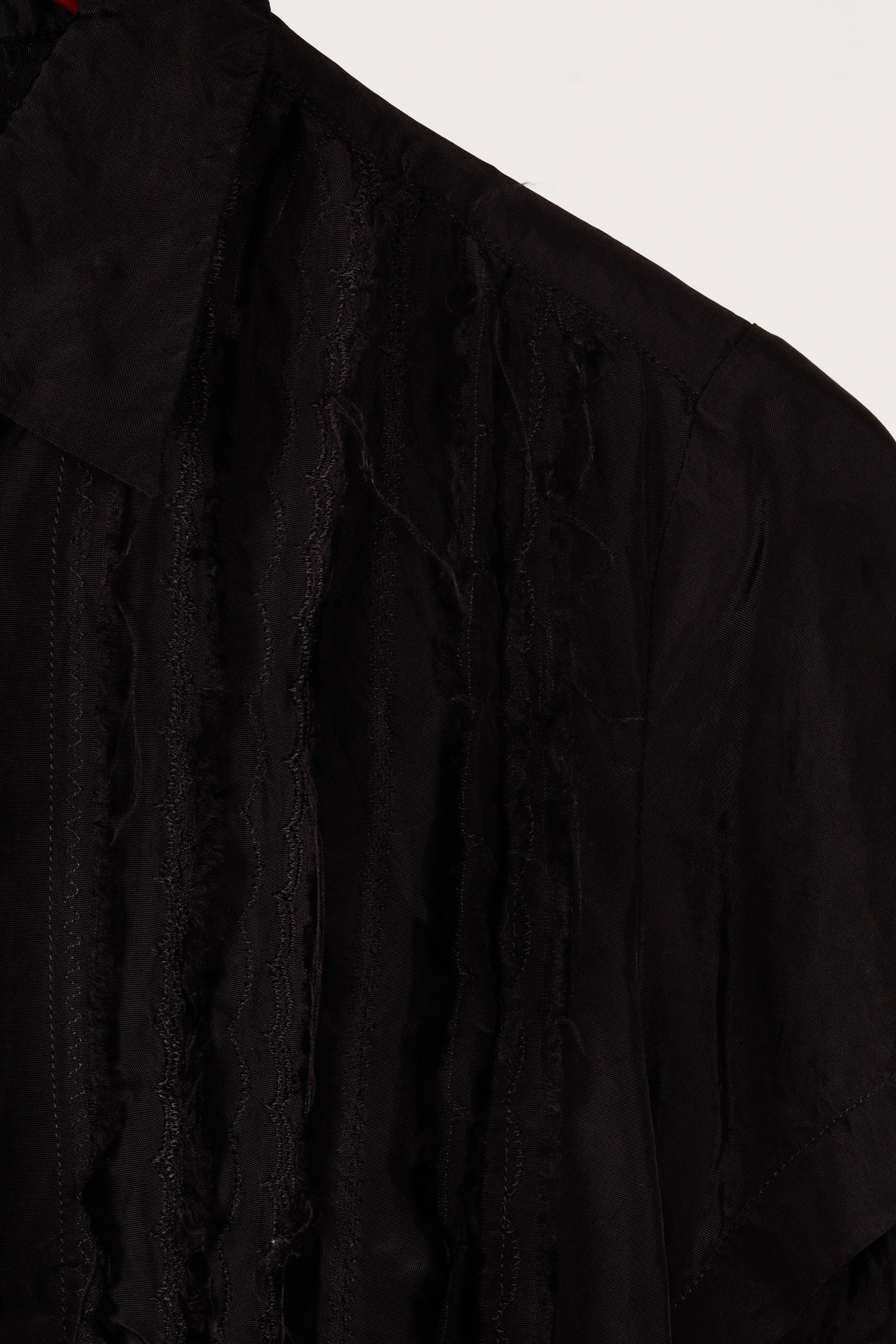 Comme des Garons tricot SS04 'Frayed Guayabera' Rayon S/S Shirt Black (2004)
