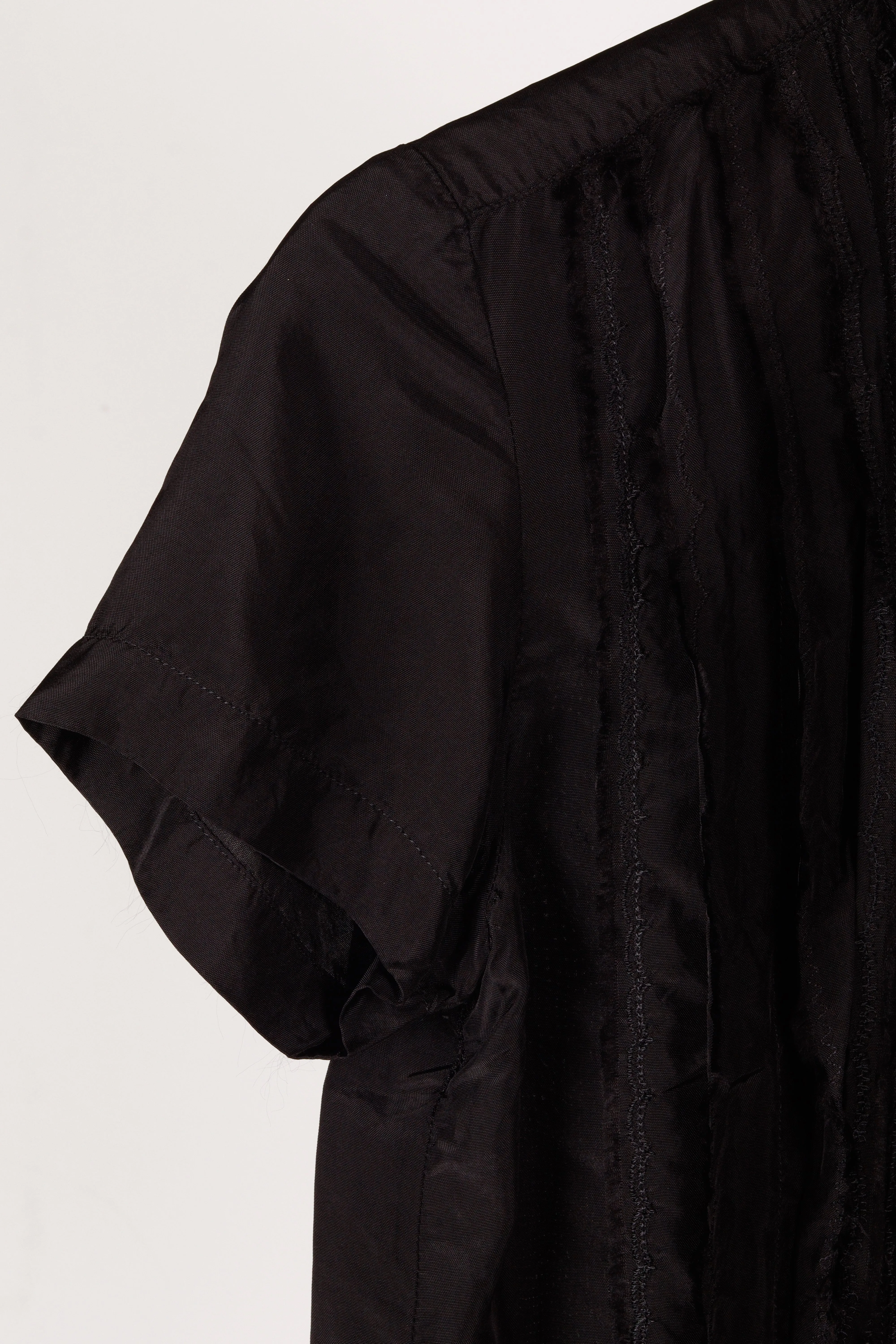 Comme des Garons tricot SS04 'Frayed Guayabera' Rayon S/S Shirt Black (2004)