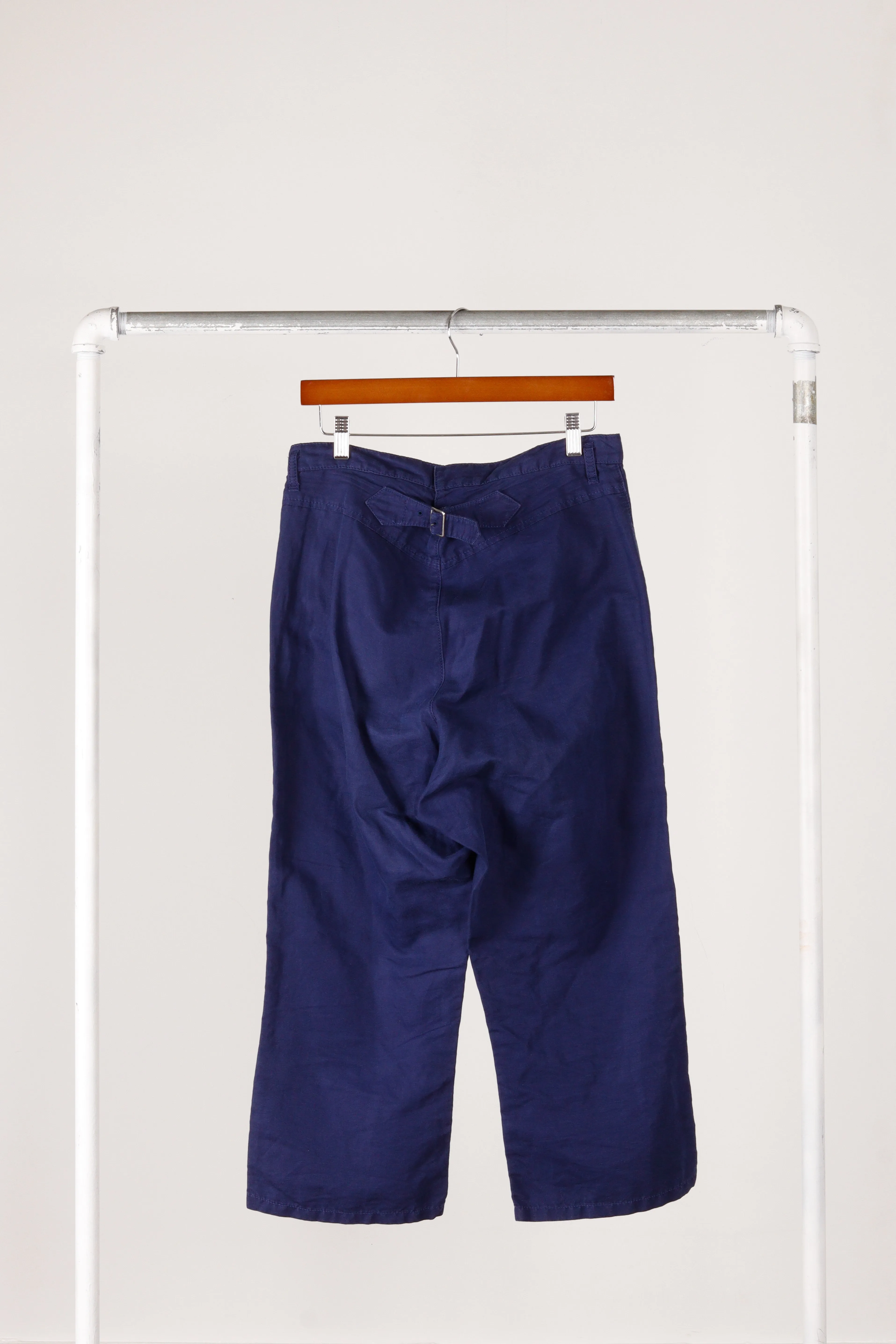 Comme des Garons tricot SS11 'Linen Back Buckle' Pants Blue (2011)