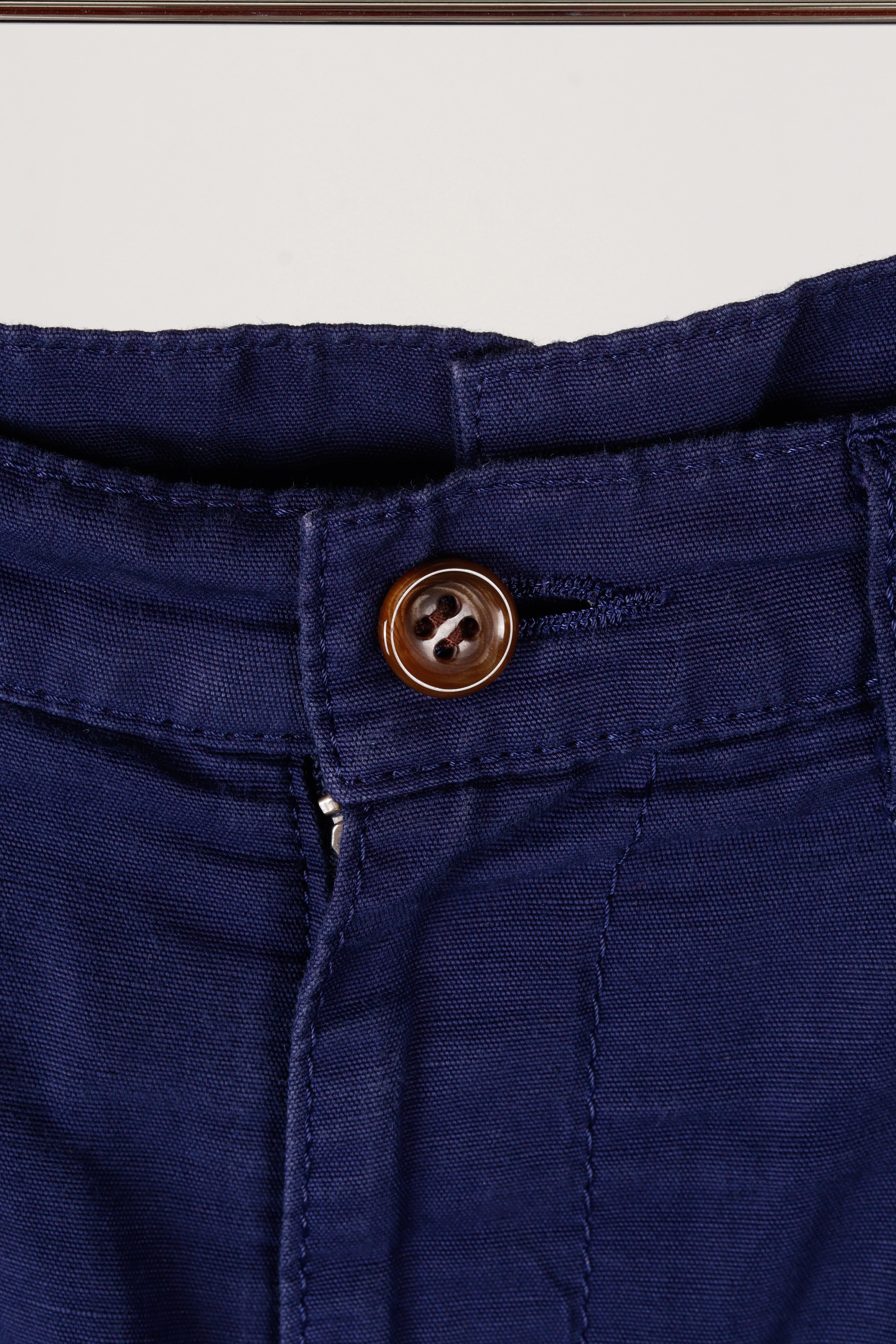 Comme des Garons tricot SS11 'Linen Back Buckle' Pants Blue (2011)
