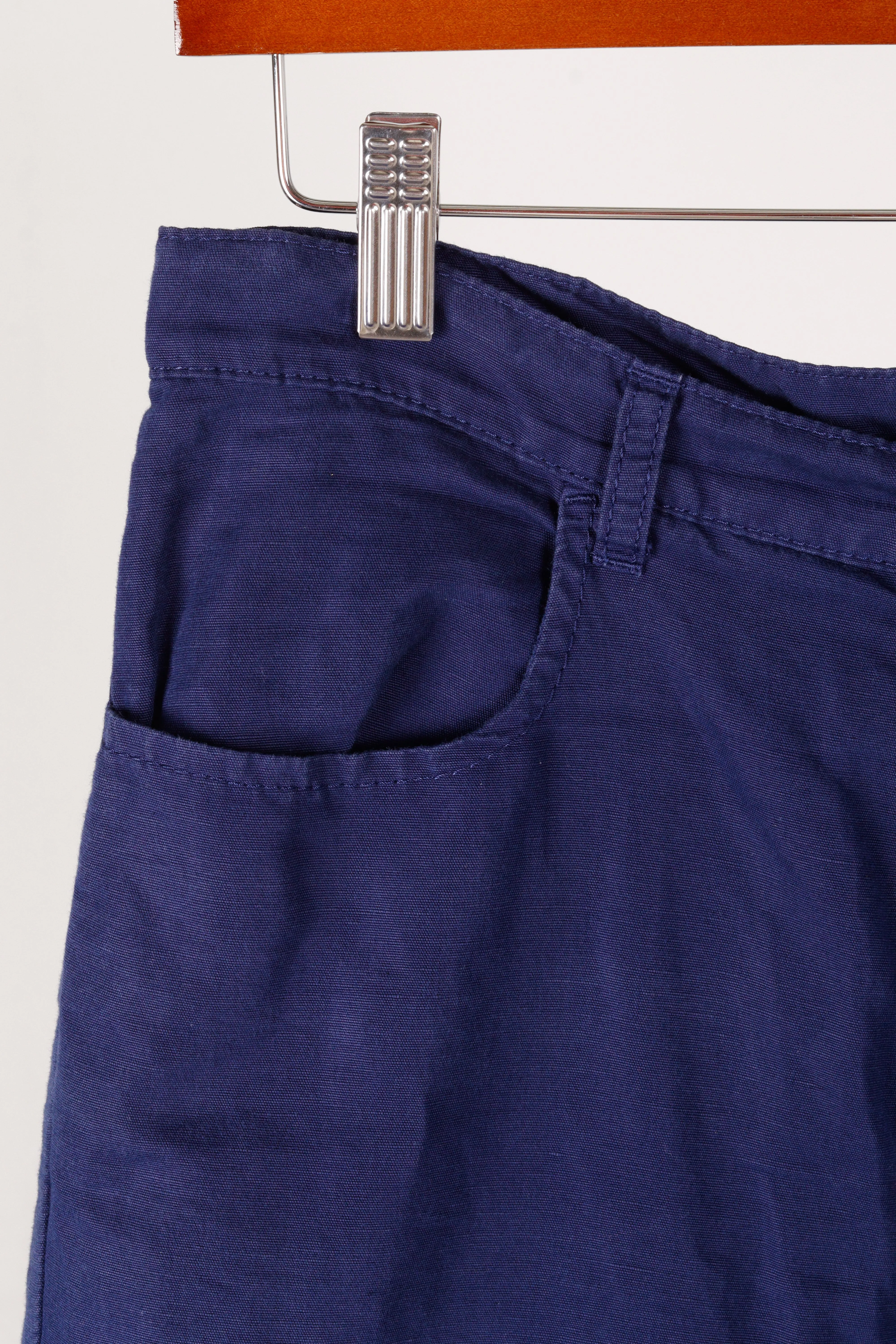 Comme des Garons tricot SS11 'Linen Back Buckle' Pants Blue (2011)
