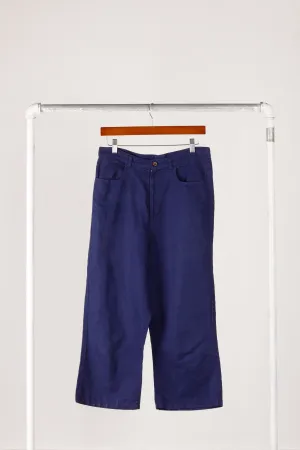 Comme des Garons tricot SS11 'Linen Back Buckle' Pants Blue (2011)