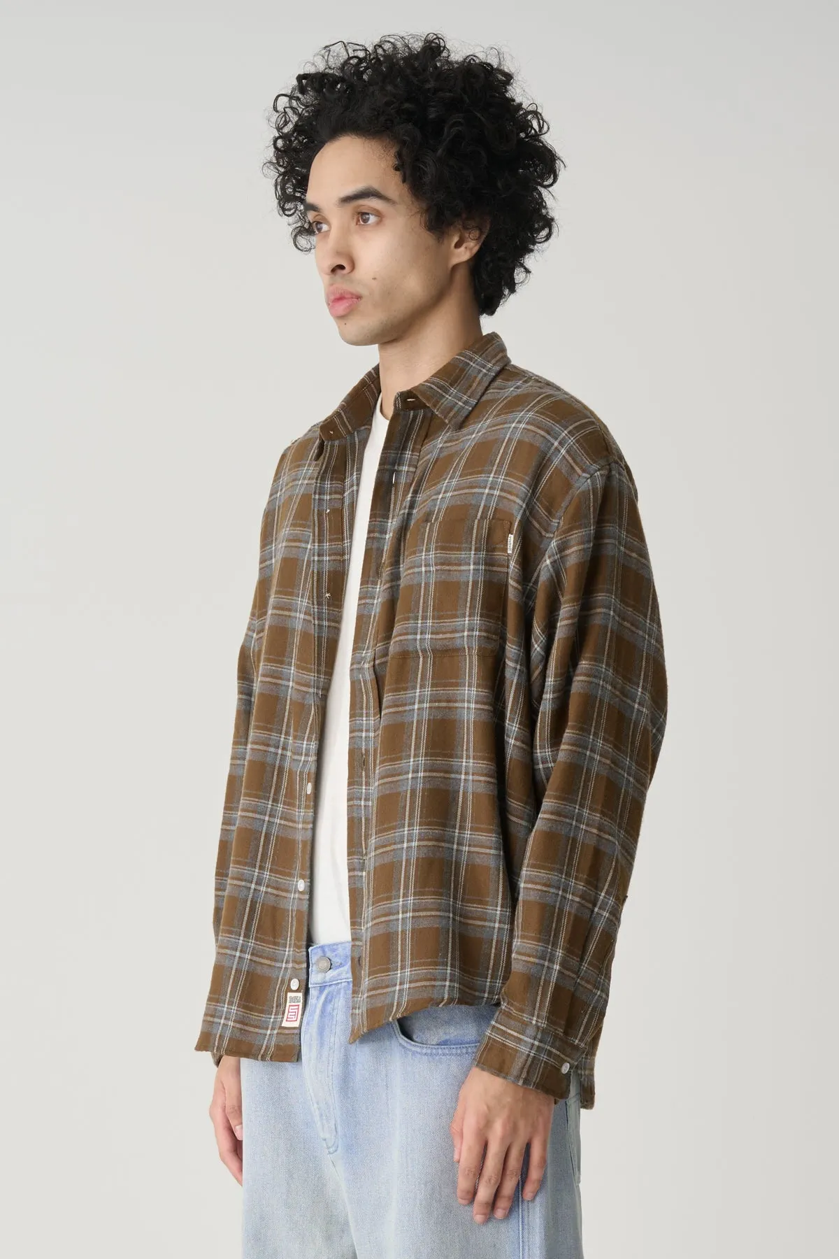 Duty Plaid Long Sleeve Shirt - Brown