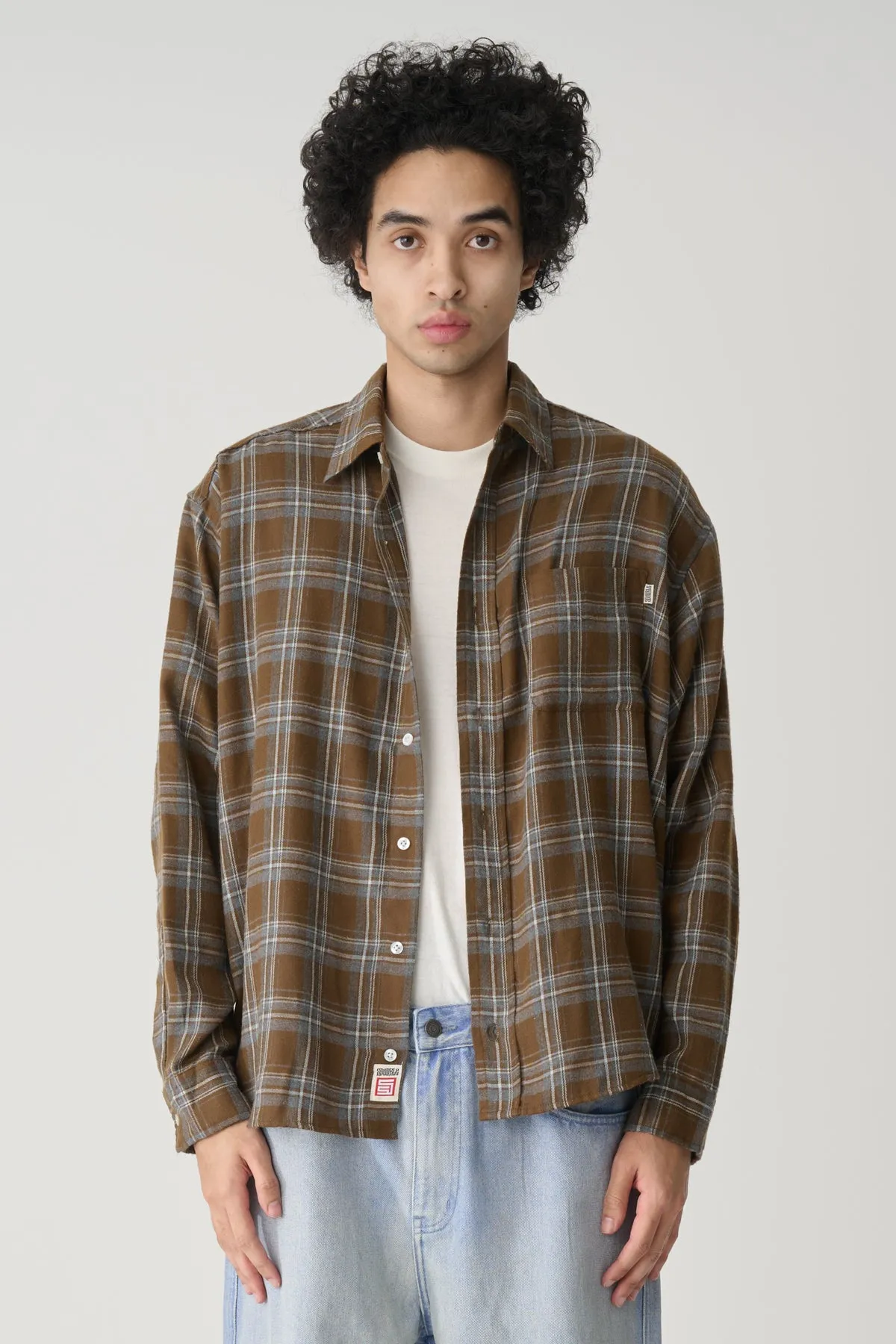 Duty Plaid Long Sleeve Shirt - Brown