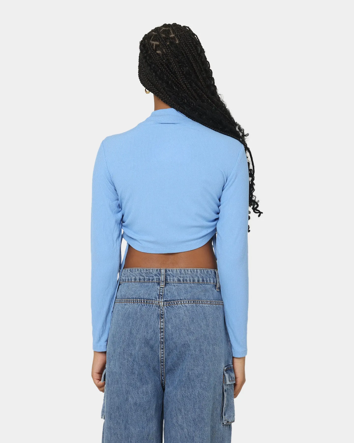 EN ES Women's Harper Cropped LS Top Bluebell
