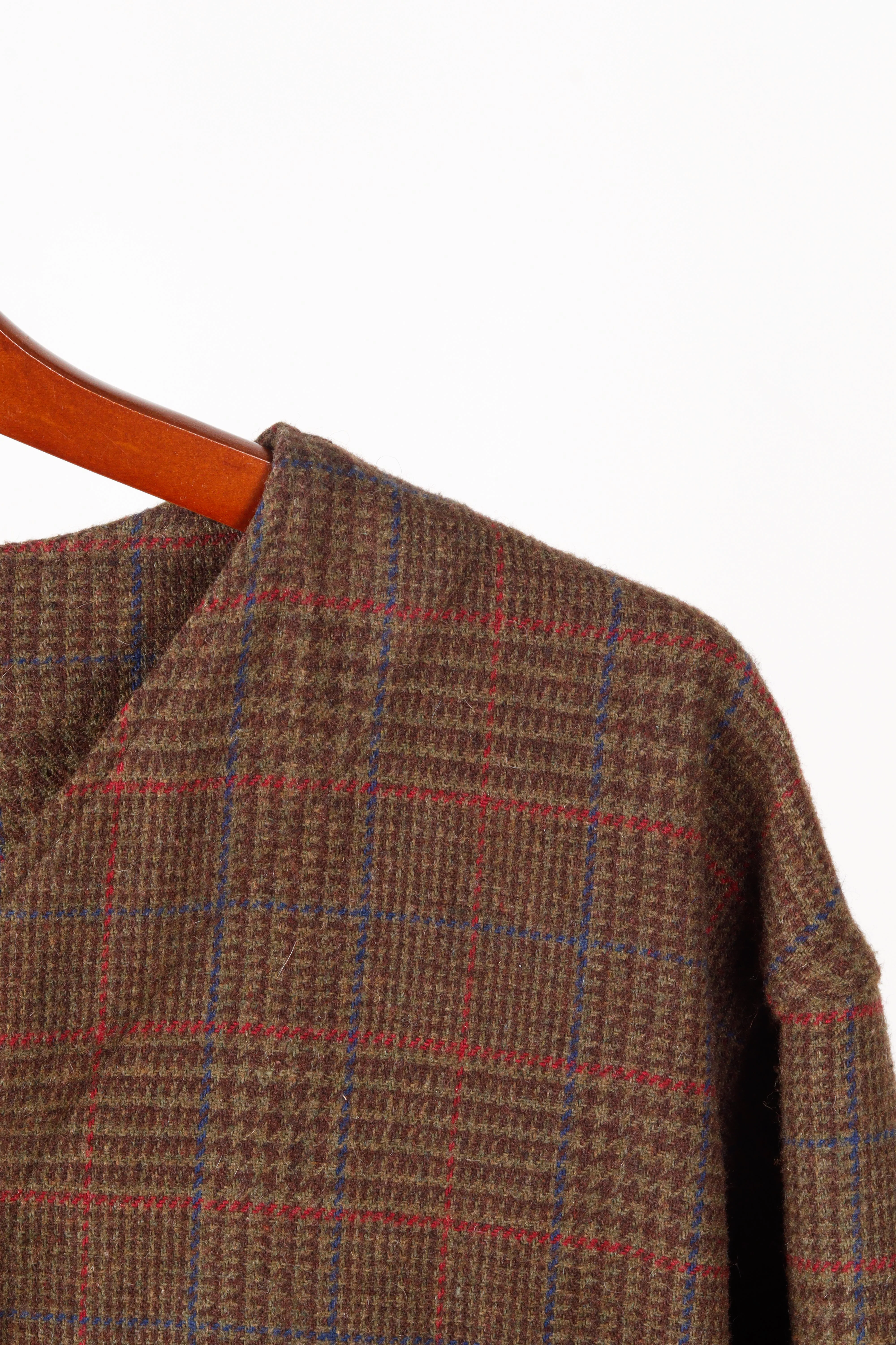 Engineered Garments FW21 'Glen Plaid Work' Cardigan Brown (2021)