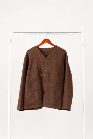 Engineered Garments FW21 'Glen Plaid Work' Cardigan Brown (2021)
