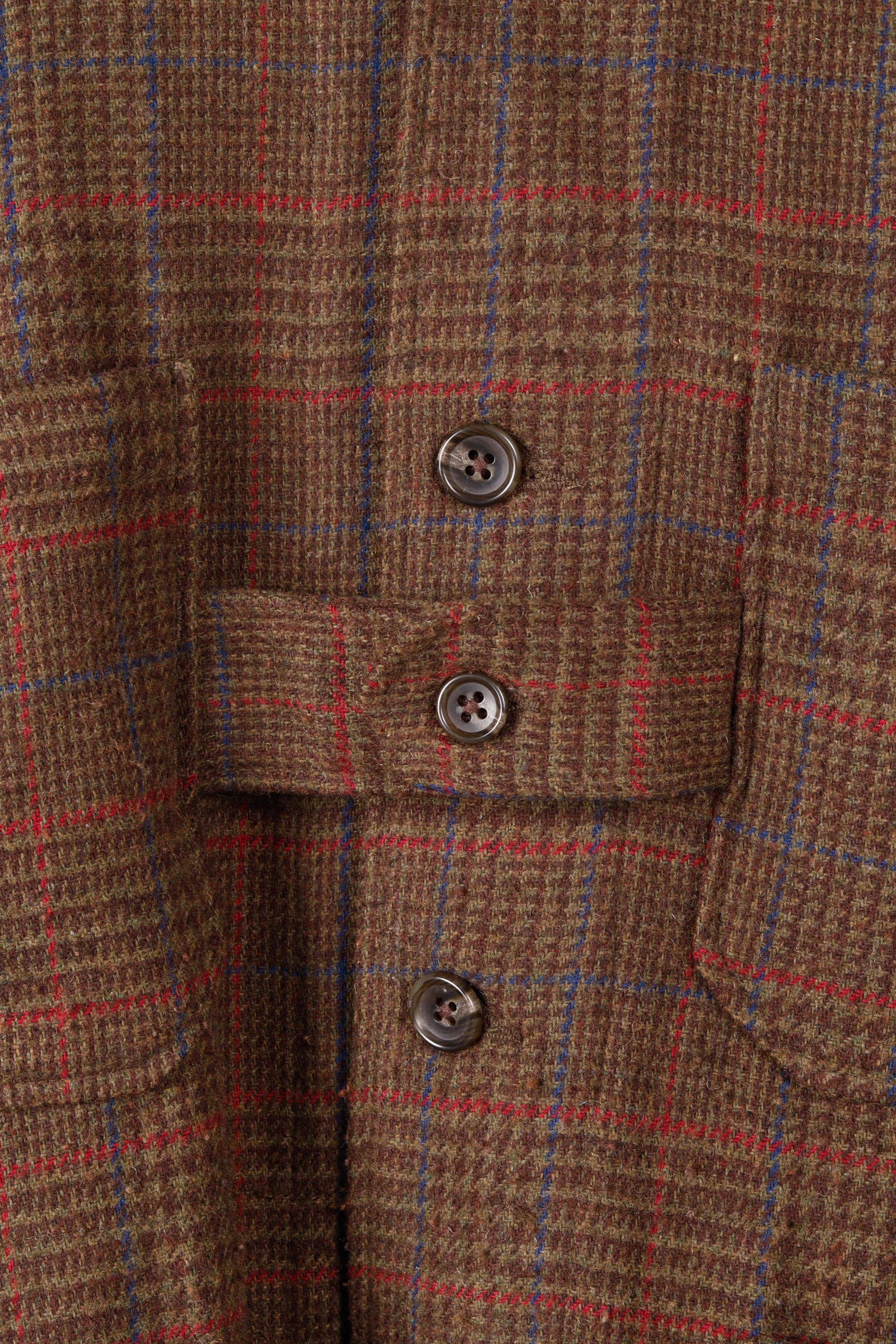 Engineered Garments FW21 'Glen Plaid Work' Cardigan Brown (2021)
