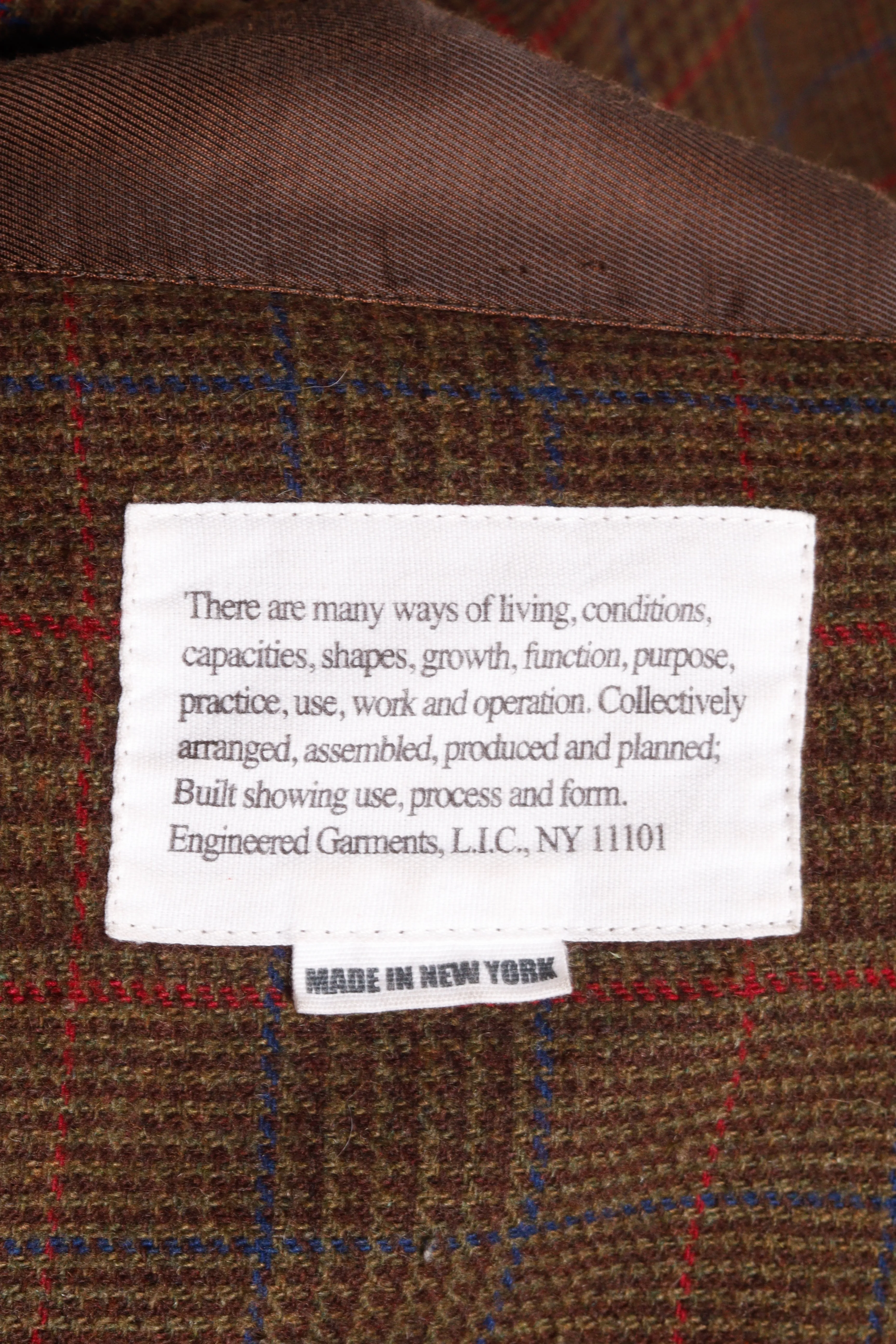 Engineered Garments FW21 'Glen Plaid Work' Cardigan Brown (2021)