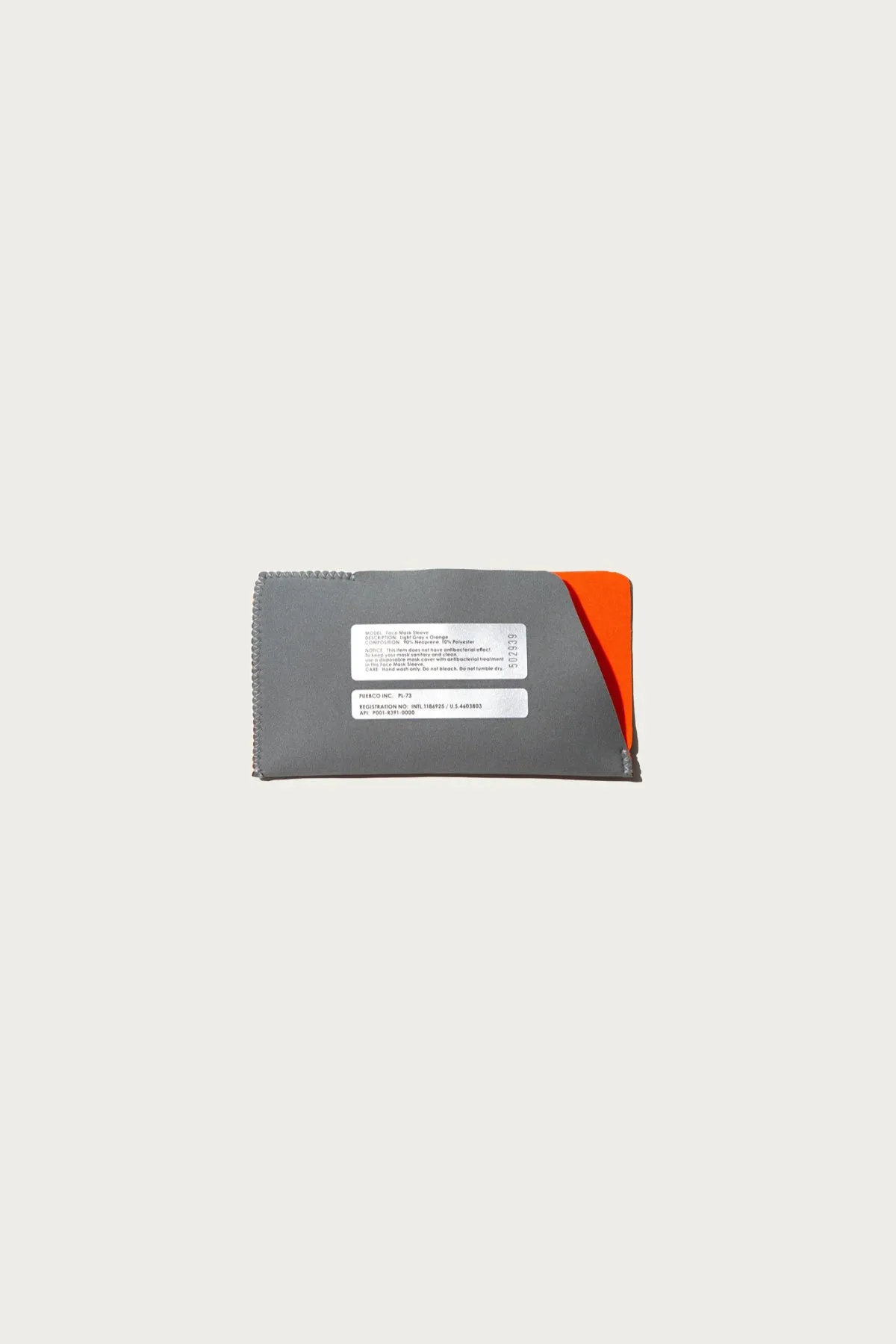 Face Mask Sleeve - Light Gray/Orange