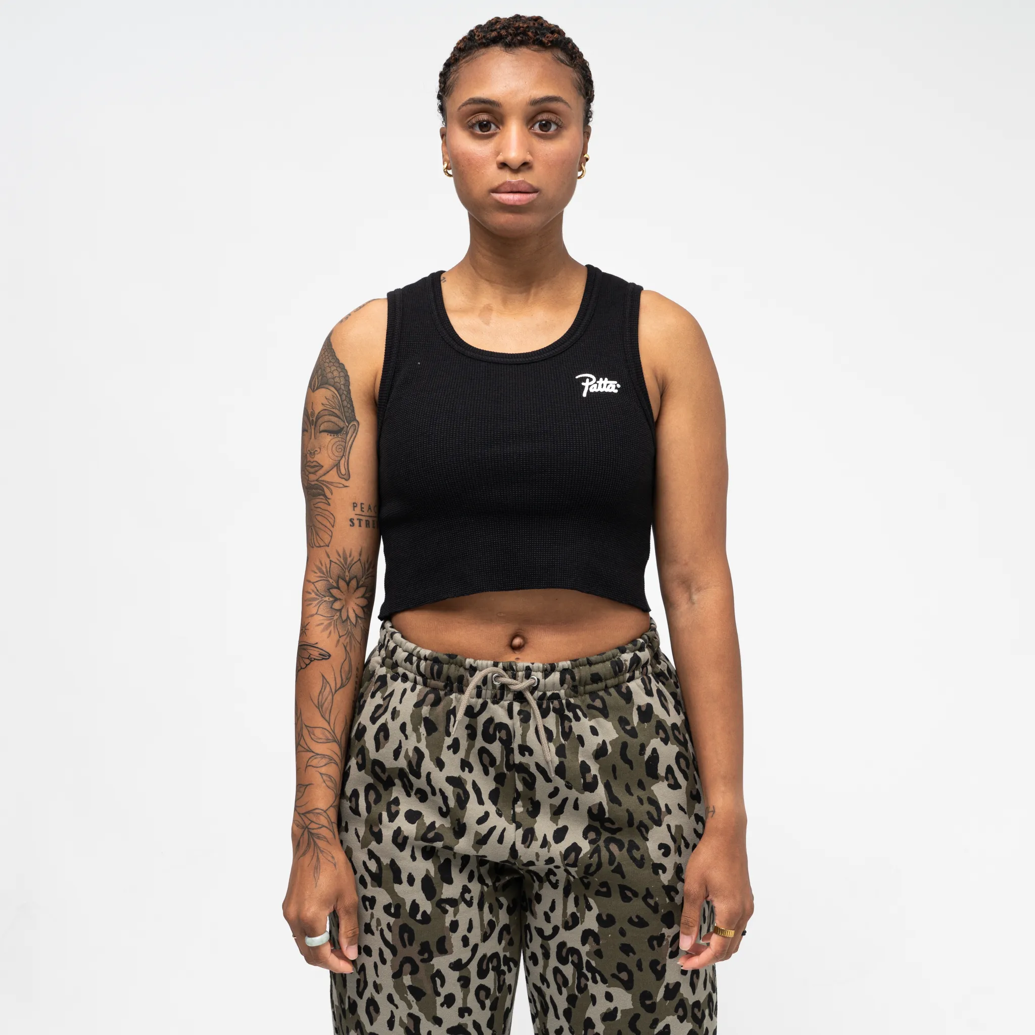 Femme Cropped Waffle Tank Top