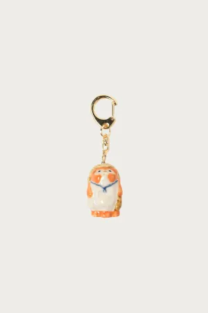Fortune Raccoon Dog Key Chain - Orange
