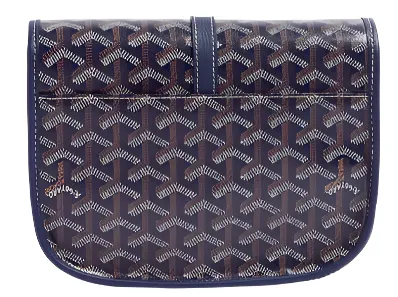 Goyard Navy Blue Chevron Print Coated Canvas Belvedere II MM Crossbody Bag