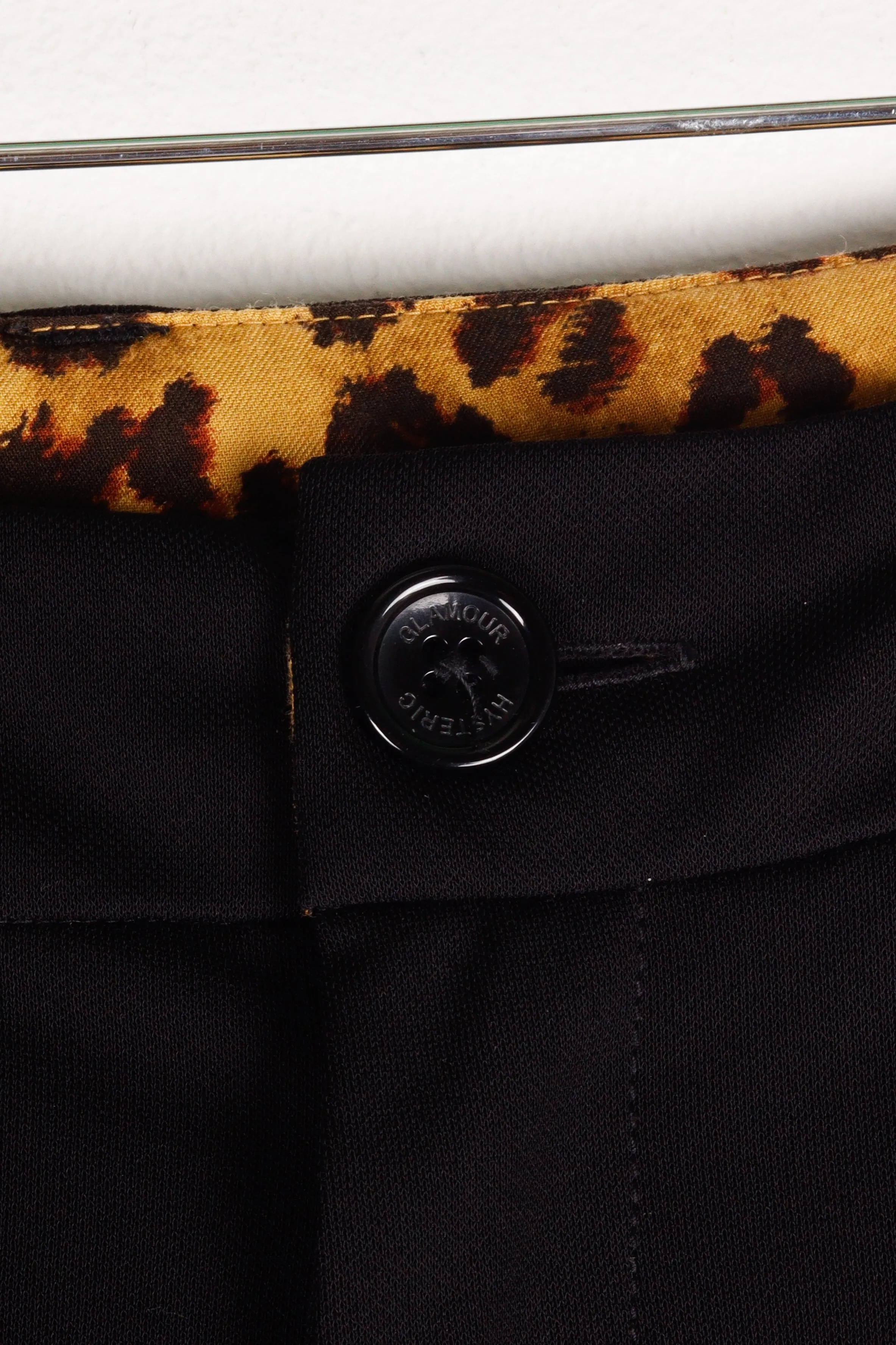 Hysteric Glamour 'Cheetah Lined 3 Pleated' Pants Black