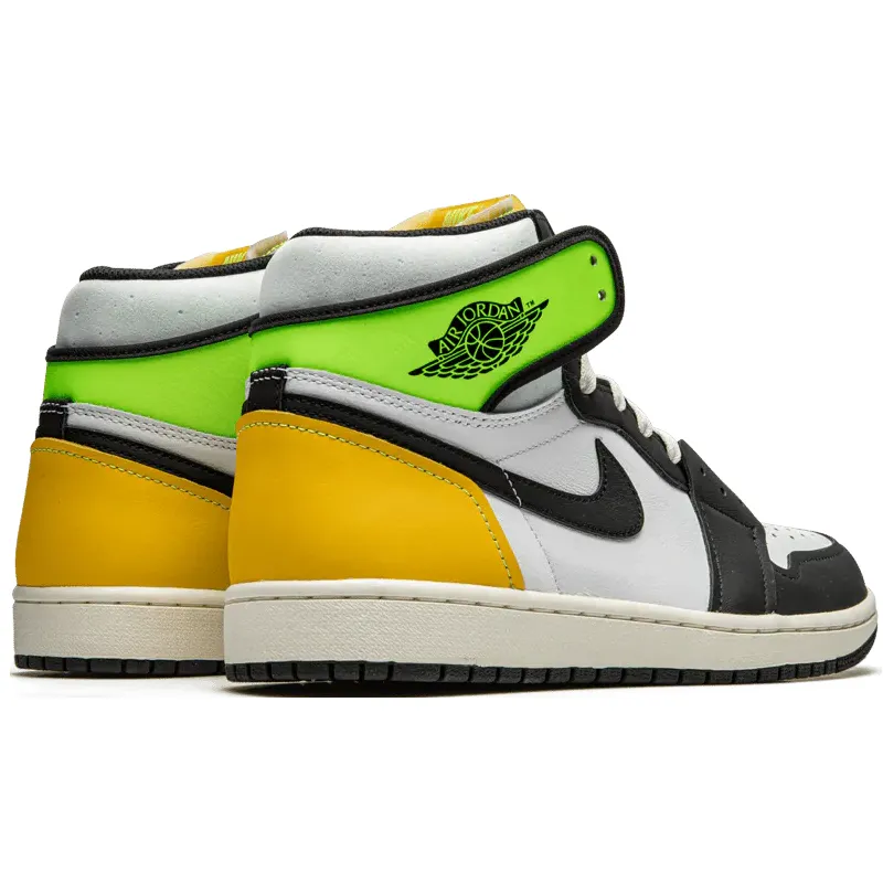 Jordan 1 Retro High White Black Volt University Gold
