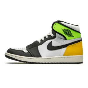 Jordan 1 Retro High White Black Volt University Gold