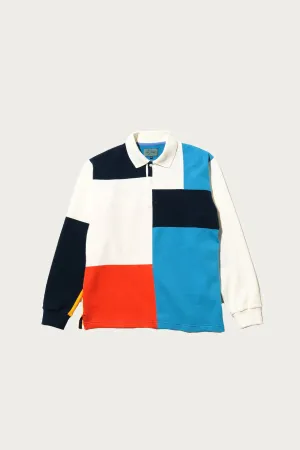 Knit Ragger Color Block on Embroidery -  Multi